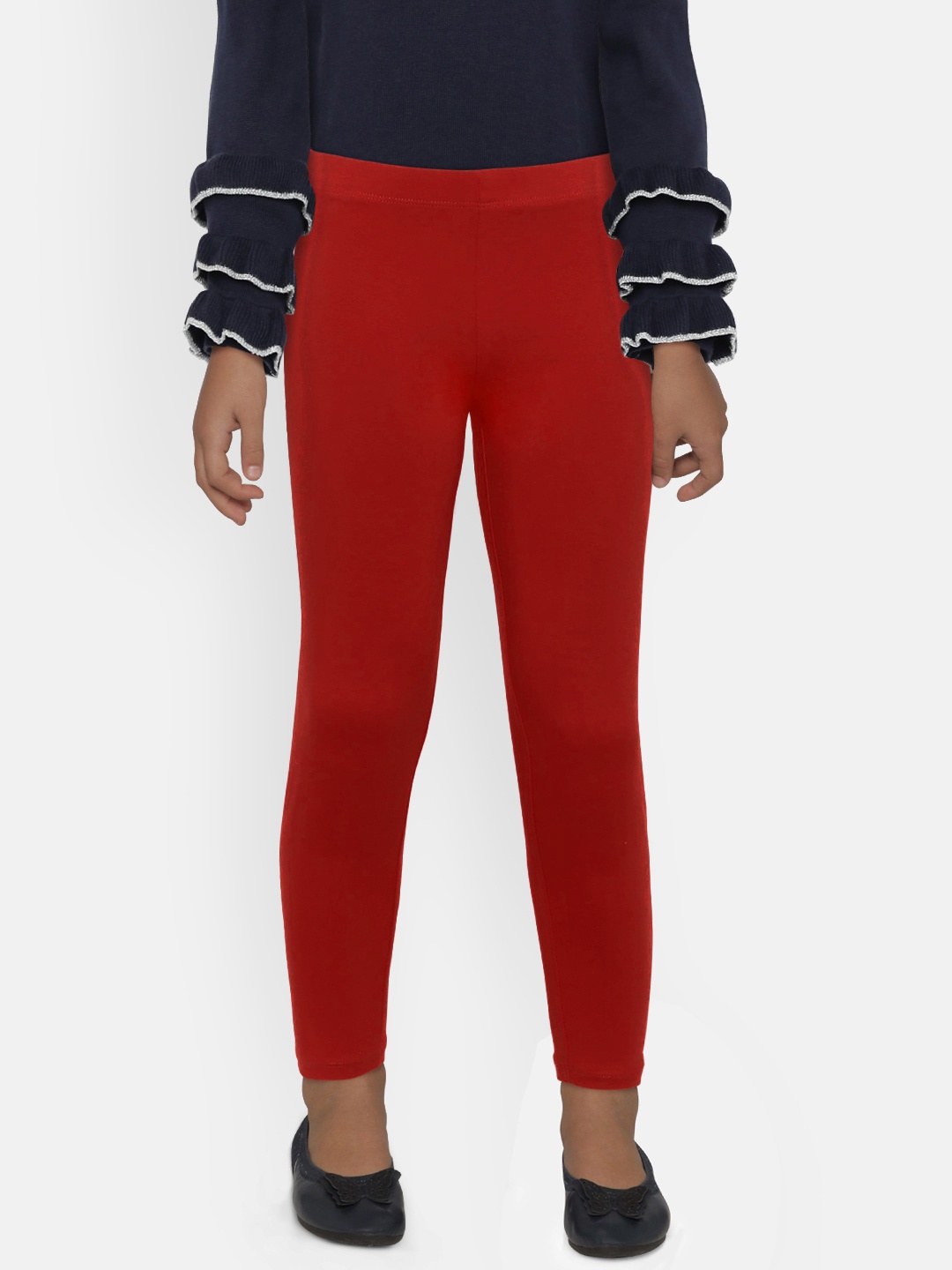 

Adams kids Girls Red Solid Leggings