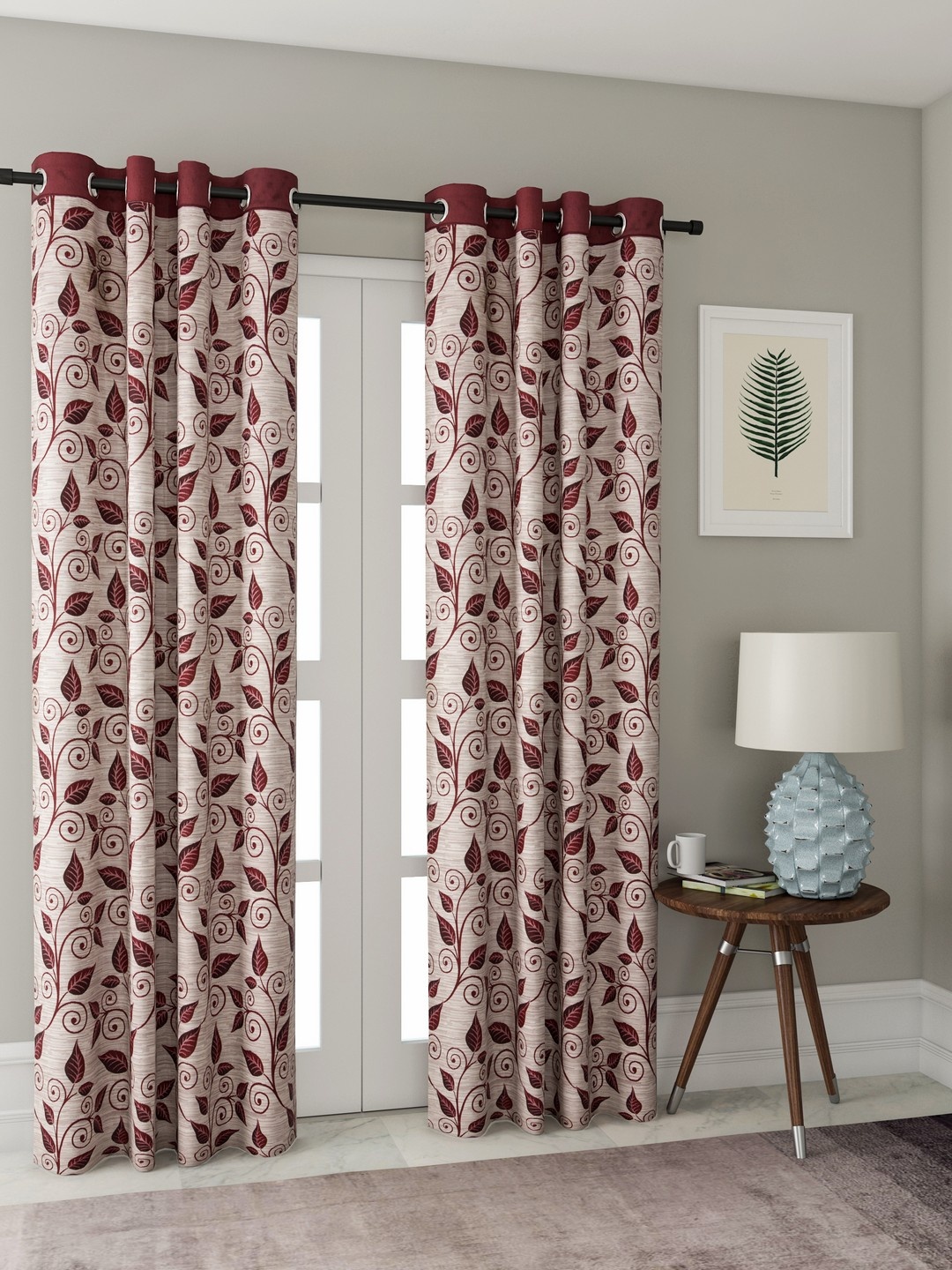 

Cortina Maroon & Brown Door Curtains