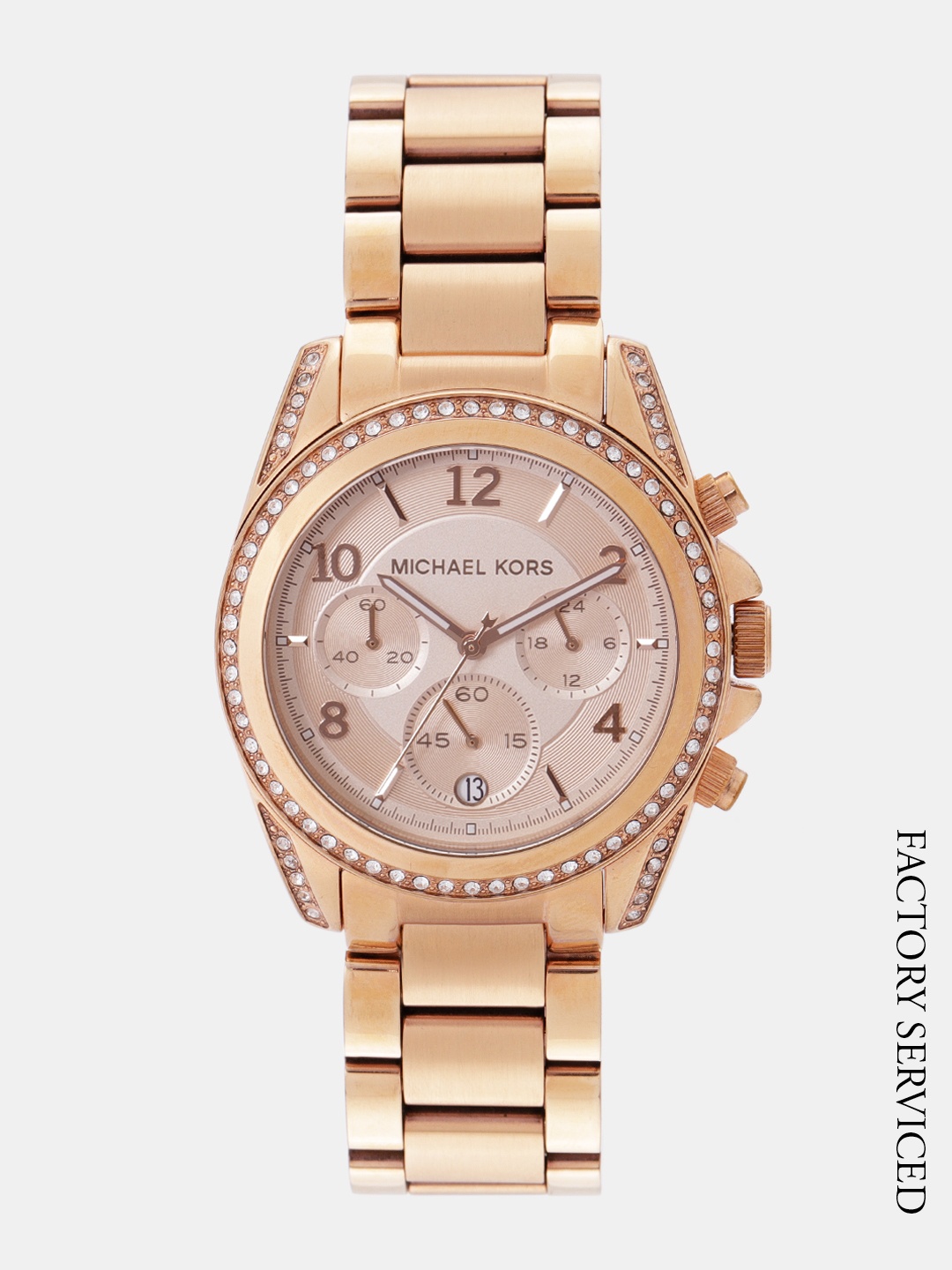

Michael Kors Women Rose Gold-Toned Factory Serviced Chronograph Watch MK5263I