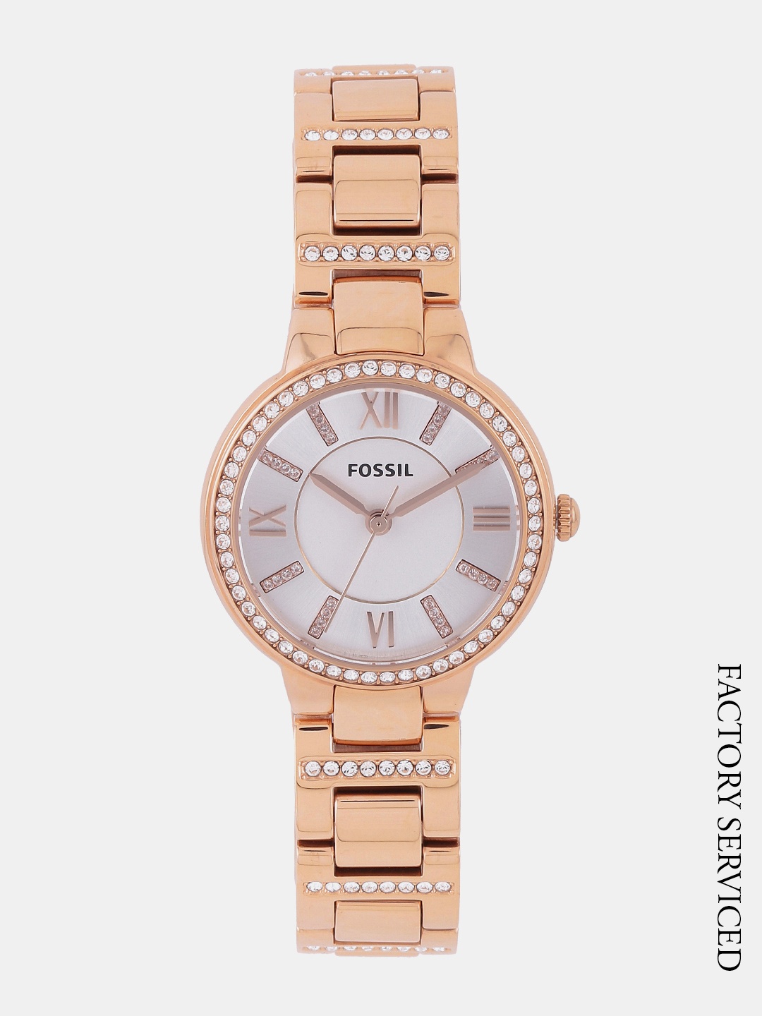 

Fossil Women Silver-Toned & Off-White Factory Serviced Analogue Watch ES3284I