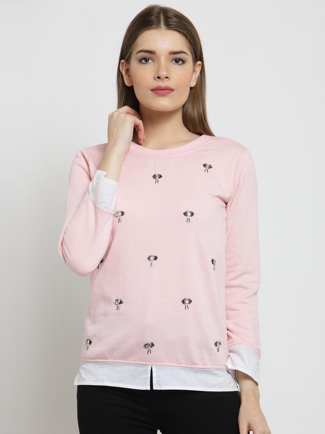 

Belle Fille Women Pink Solid Sweatshirt