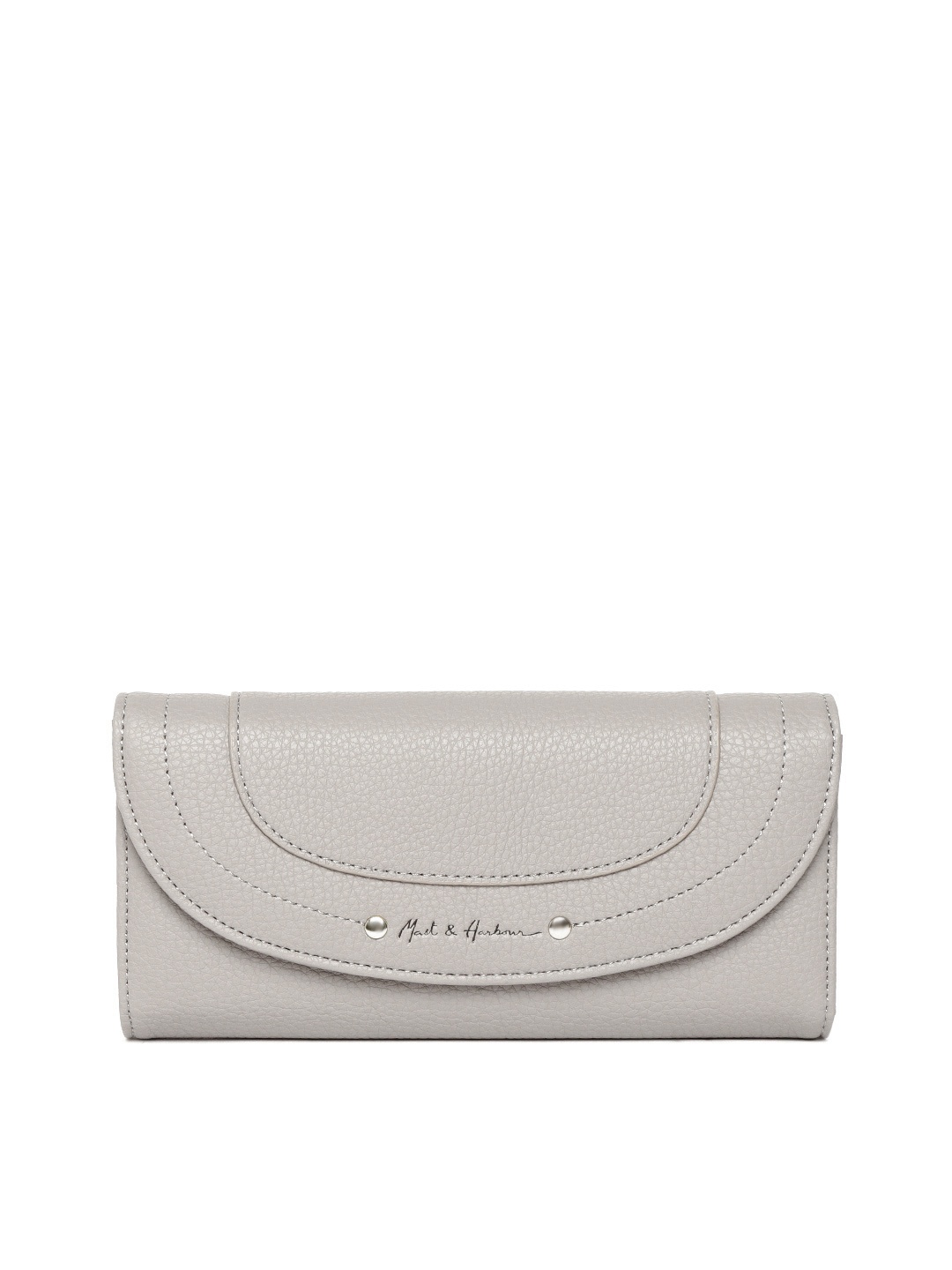 

Mast & Harbour Women Grey Solid Three Fold Wallet