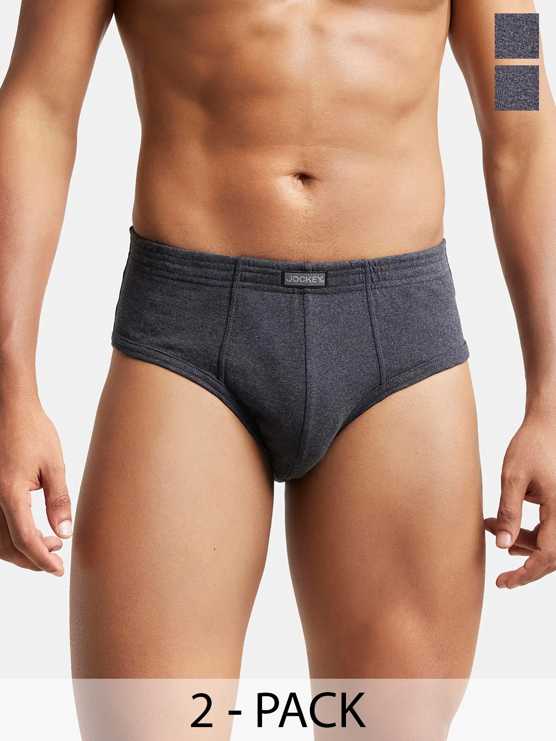 

Pack Of 2 Super Combed Cotton Rib Solid Brief with StayFresh Treatment-1009, Black