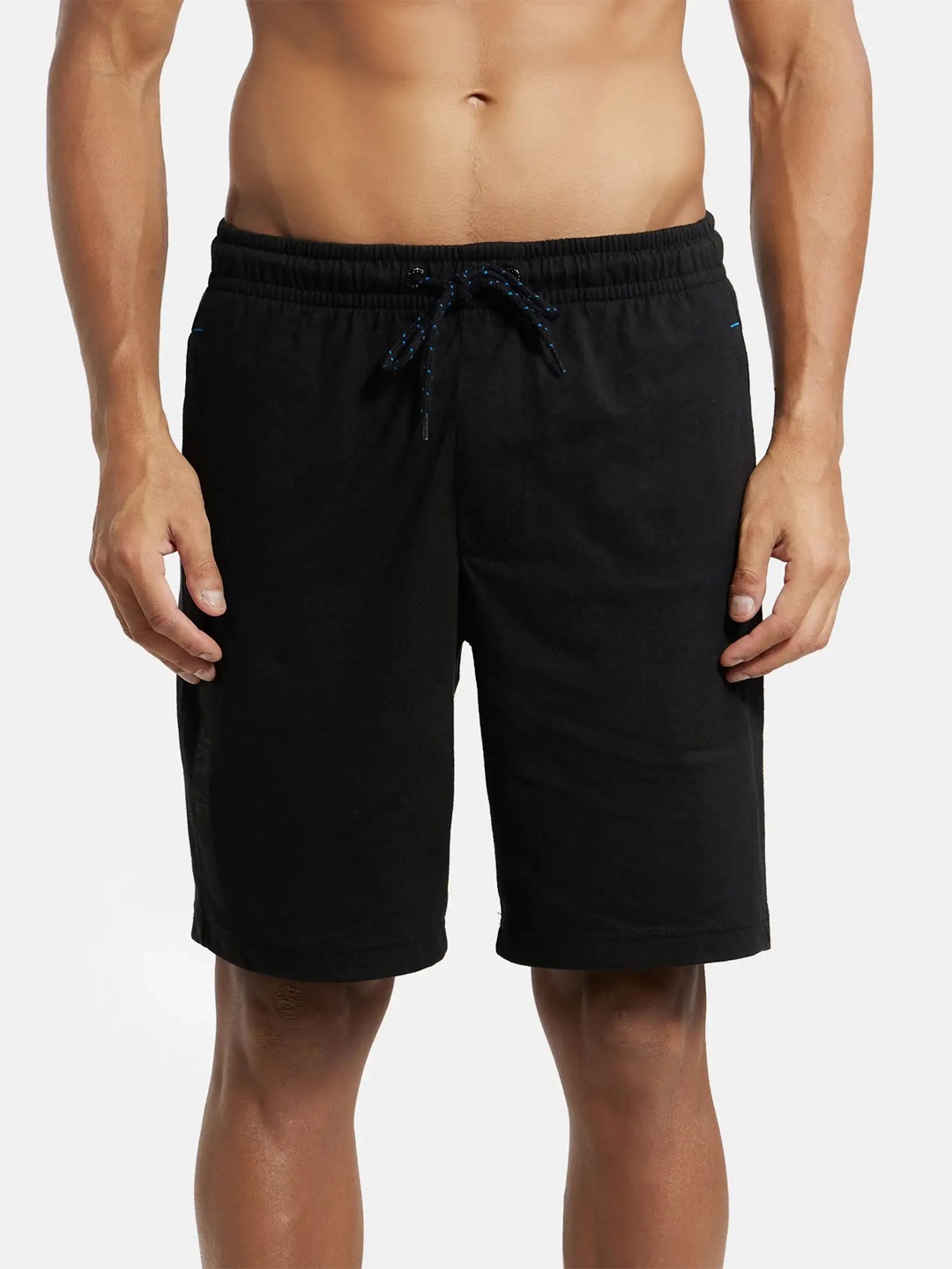 

Jockey Combed Cotton Straight Fit Shorts with Side Pockets-AM12, Black