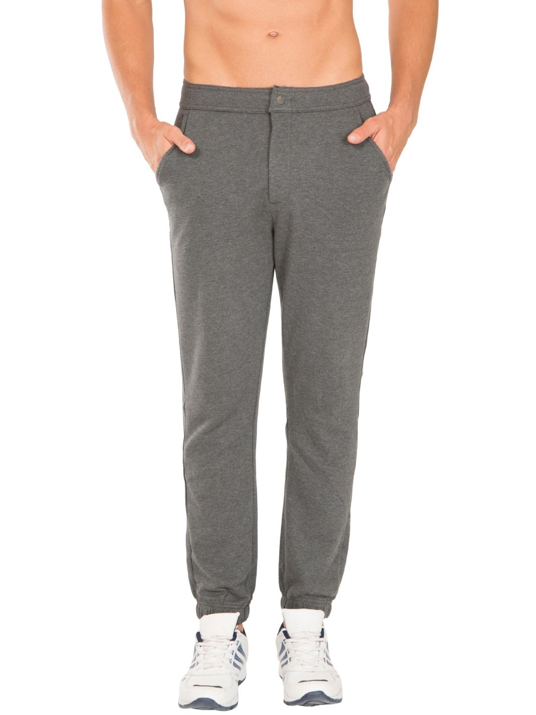 

Jockey Men Grey Solid Slim Fit Joggers