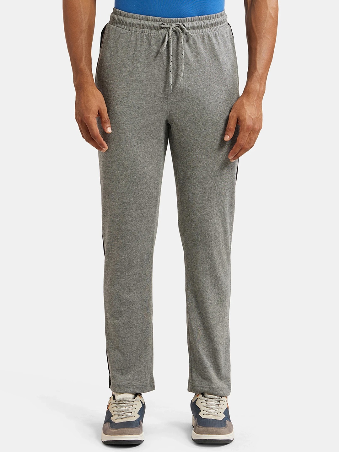 

Jockey Combed Cotton Rich Straight Fit Trackpant with Side and Back Pockets-9508, Grey melange