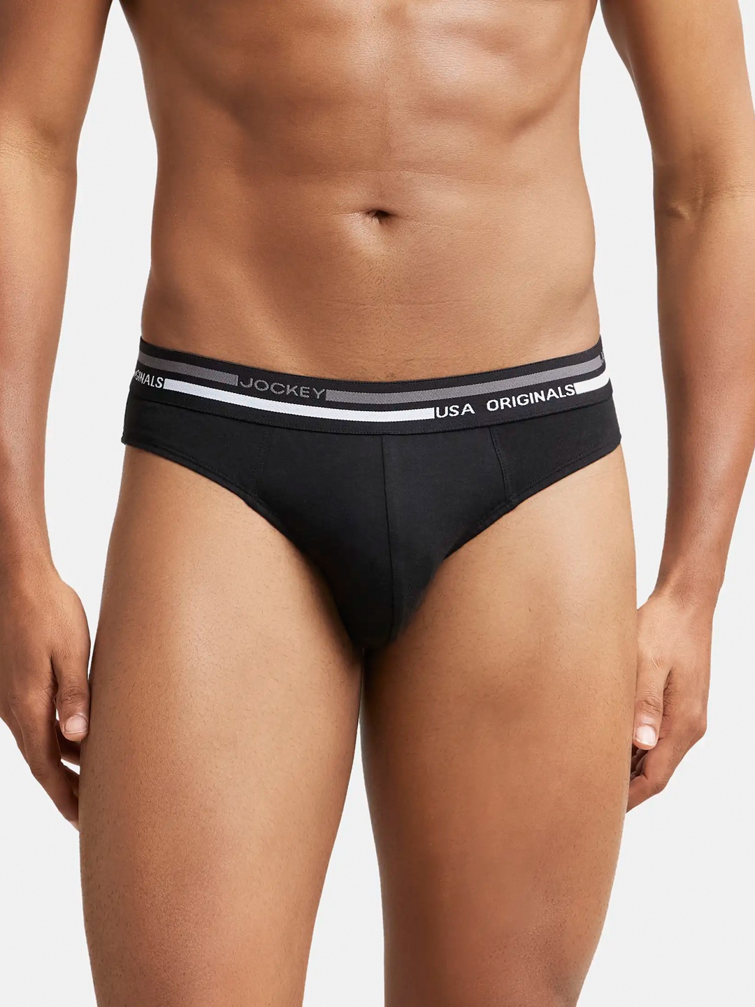 

Jockey Combed Cotton Brief with Ultrasoft Waistband-US49, Black