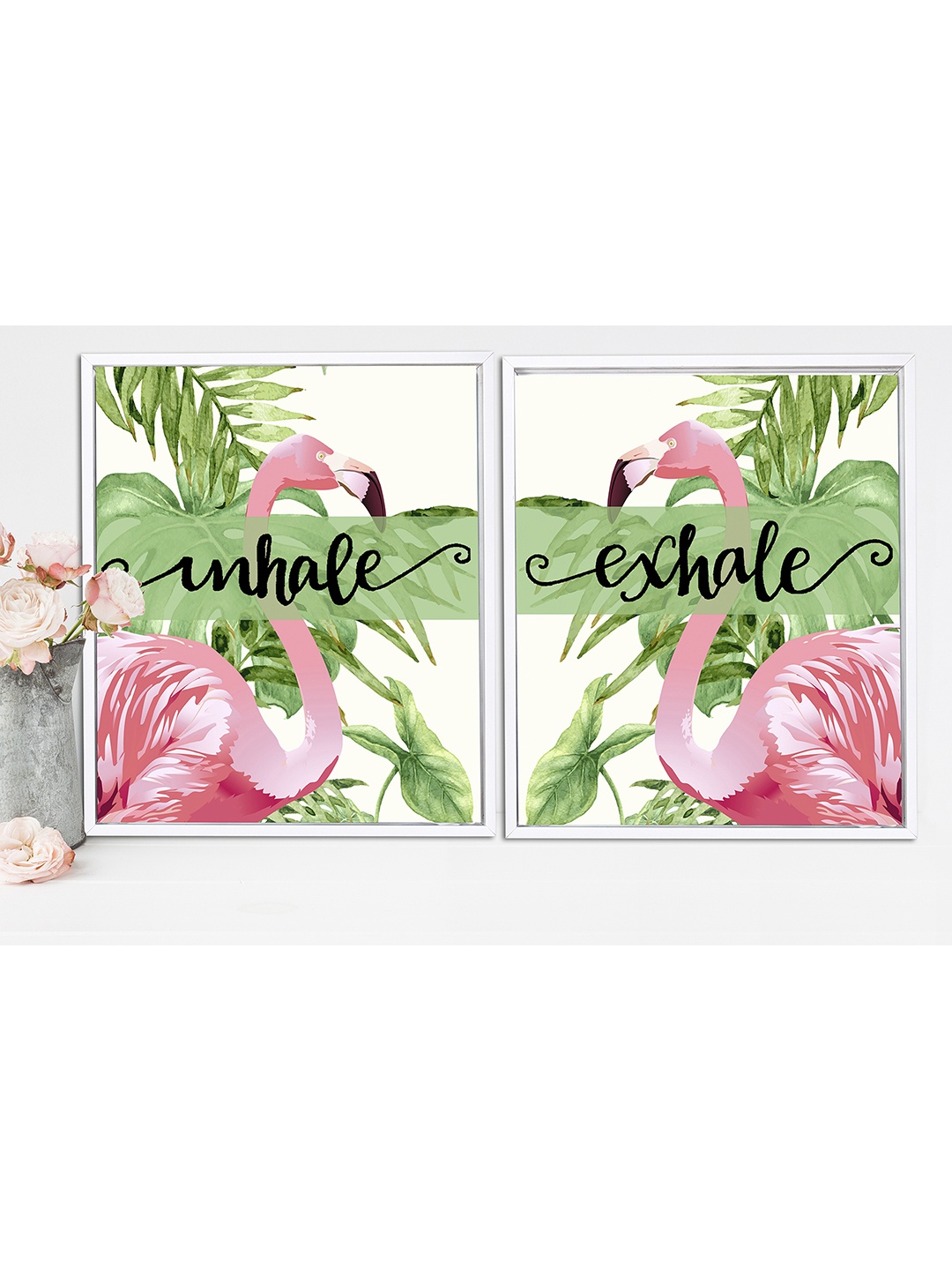 

Art Street Set of 2 White & Pink Wall Paintings