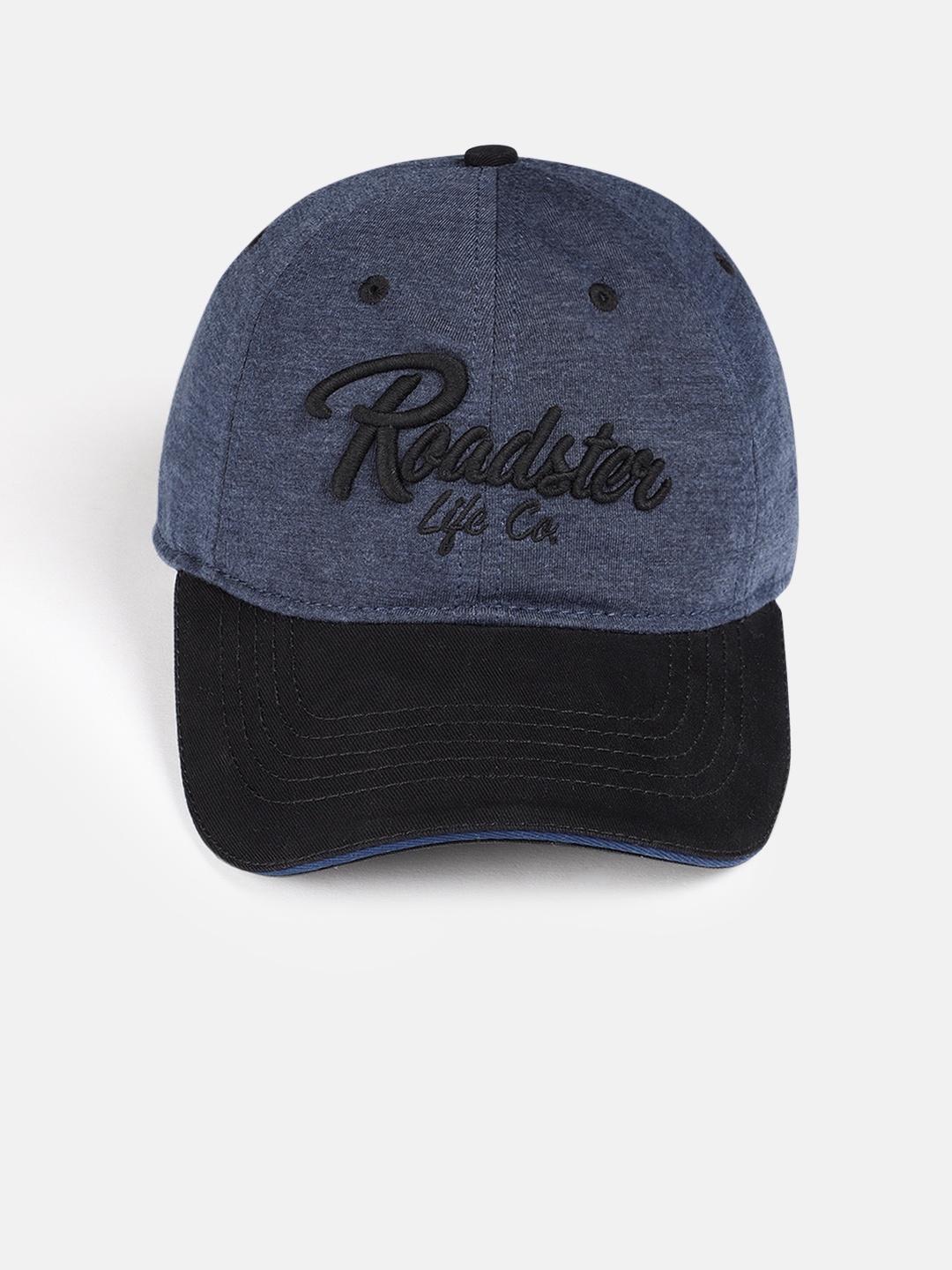 

Roadster Unisex Black & Navy Blue Colourblocked Baseball Cap