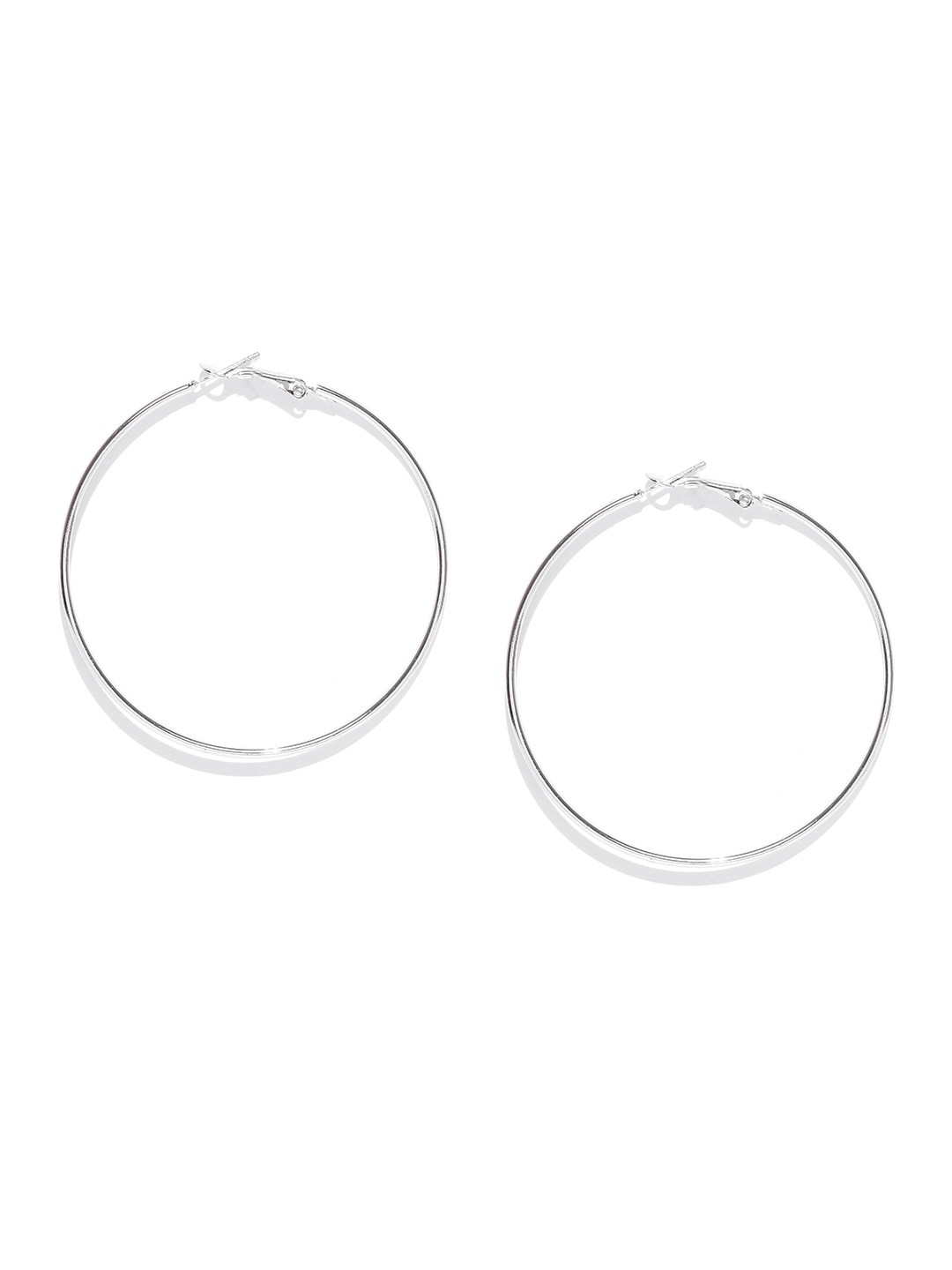 

Jewels Galaxy Silver-Plated Handcrafted Circular Hoop Earrings