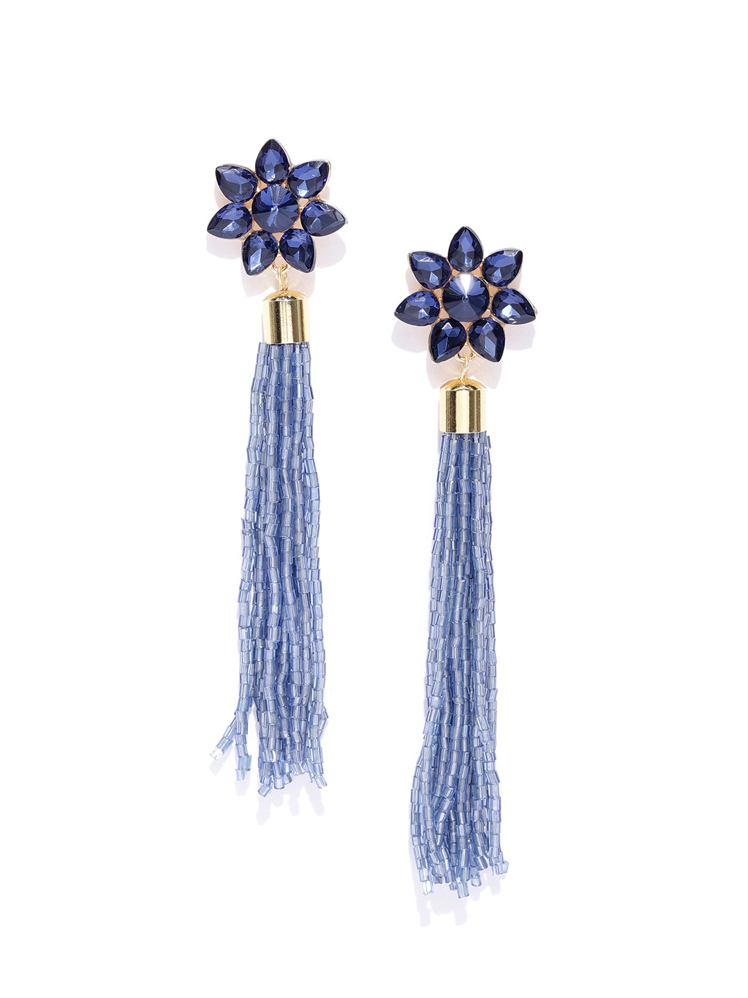 

Jewels Galaxy Blue Gold-Plated Handcrafted Contemporary Drop Earrings