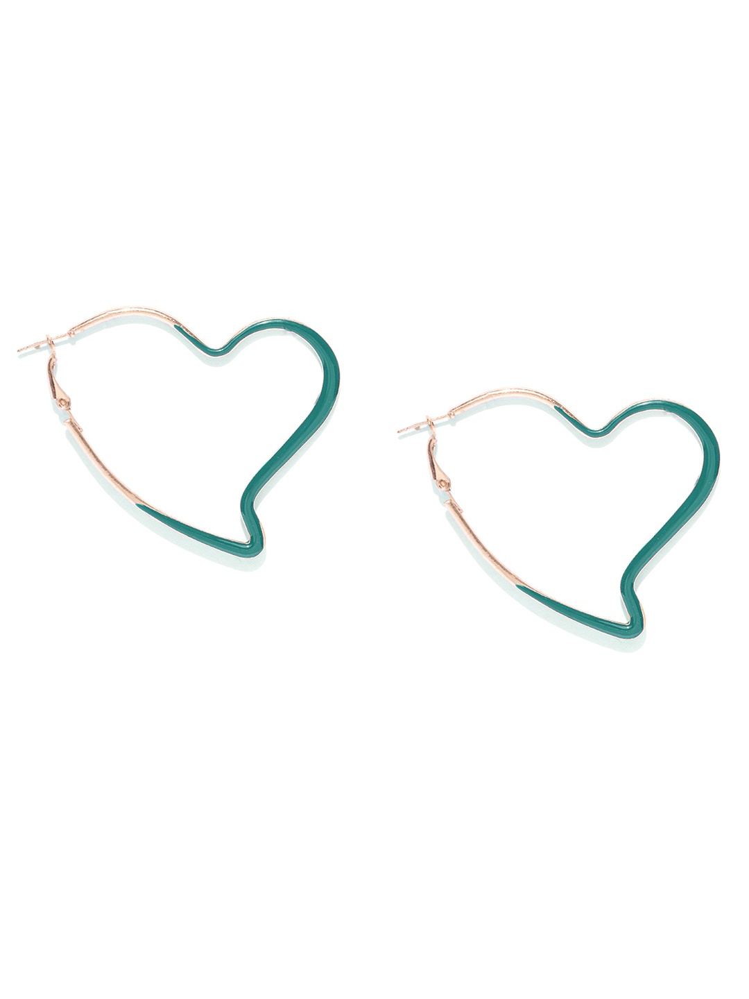 

Jewels Galaxy Blue Gold-Plated Heart Shaped Handcrafted Hoop Earrings