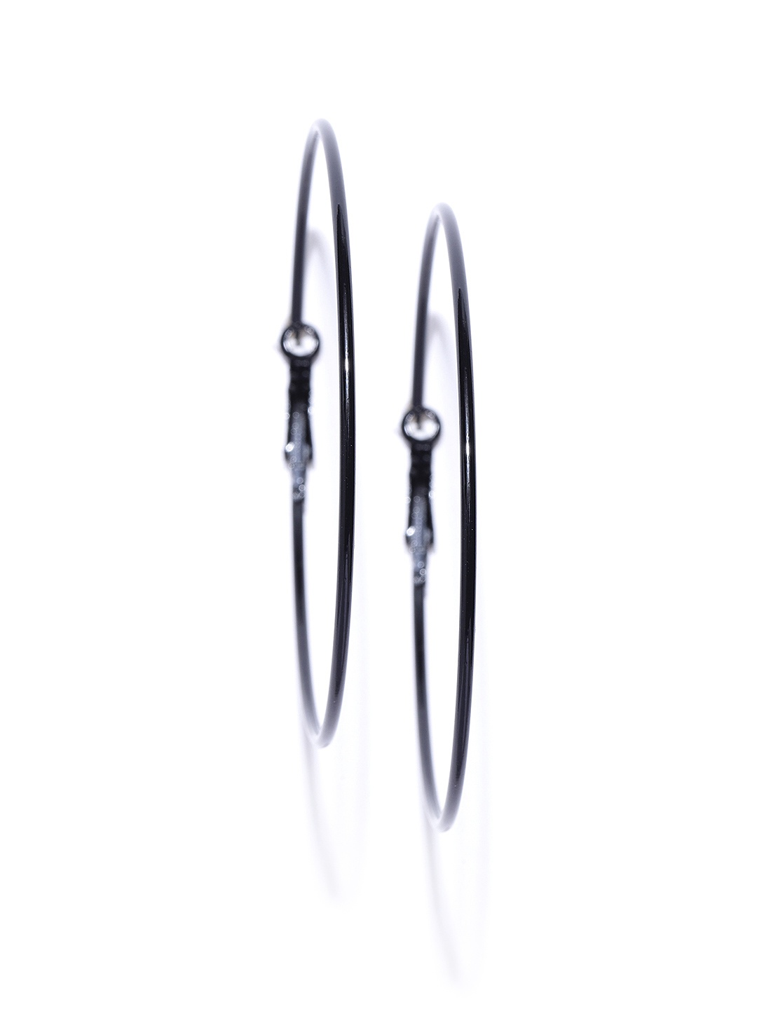

Jewels Galaxy Black Handcrafted Circular Hoop Earrings