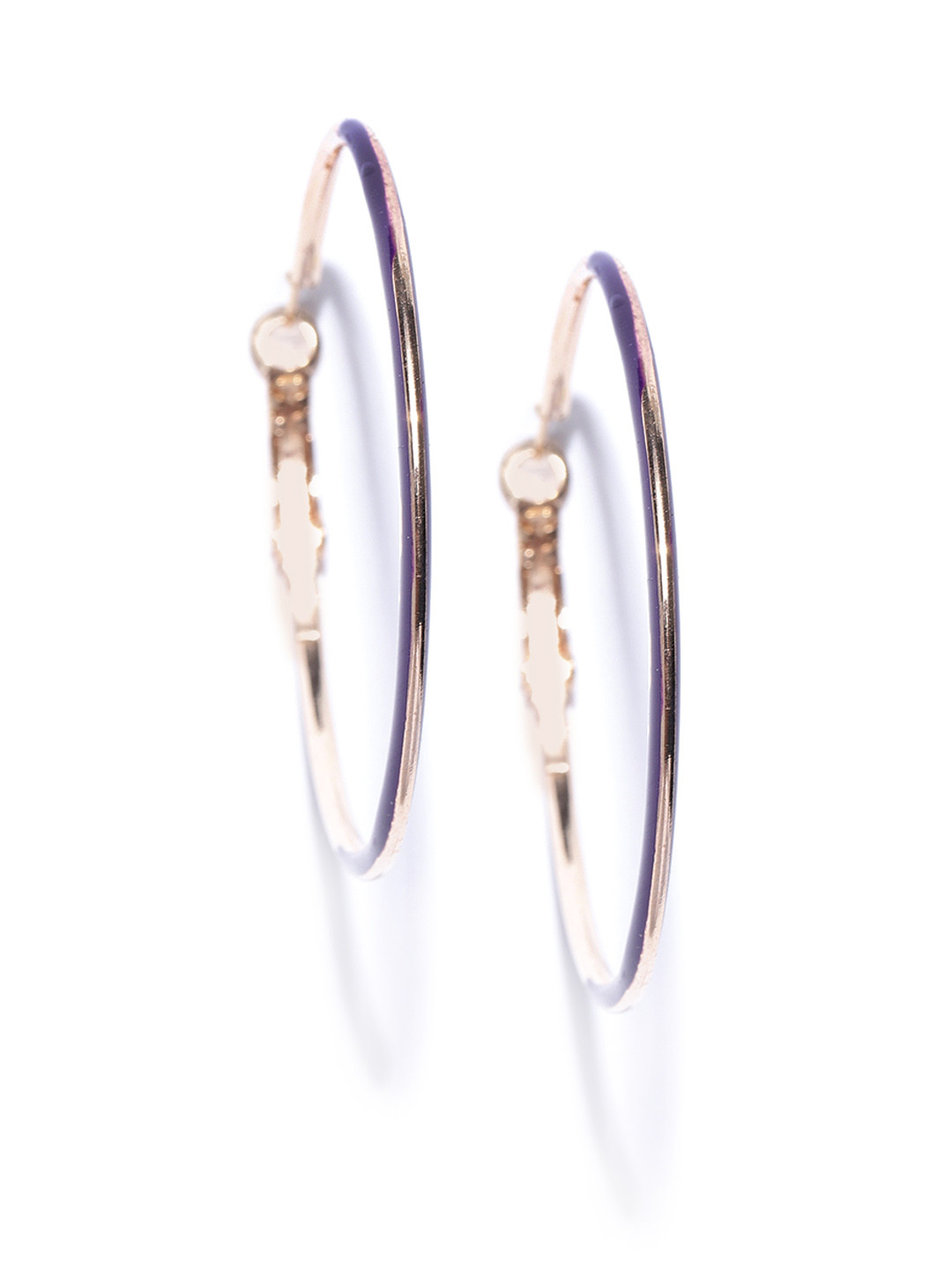 

Jewels Galaxy Purple Gold-Plated Circular Handcrafted Hoop Earrings