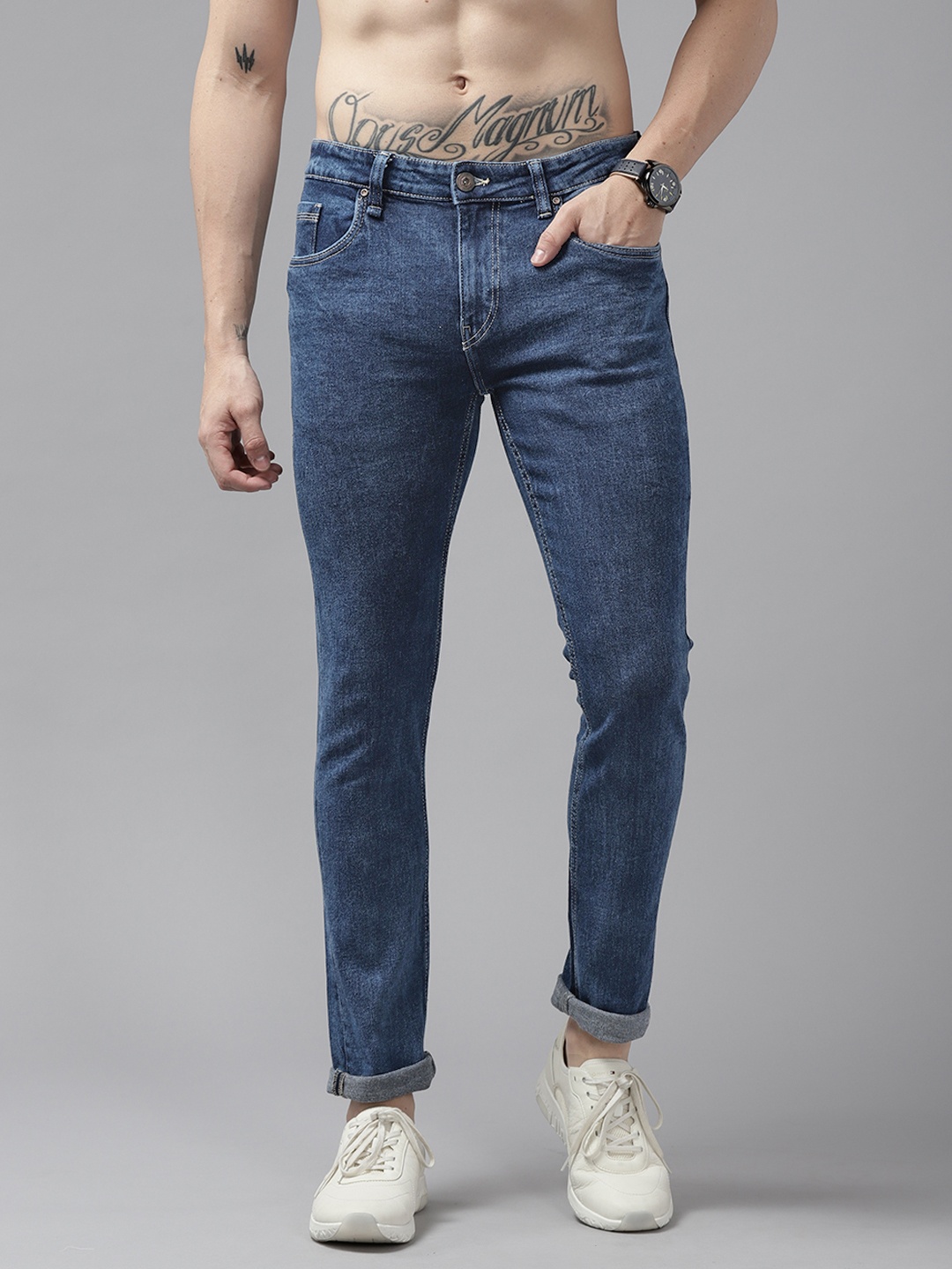 

Roadster Men Blue Skinny Fit Mid-Rise Clean Look Stretchable Jeans