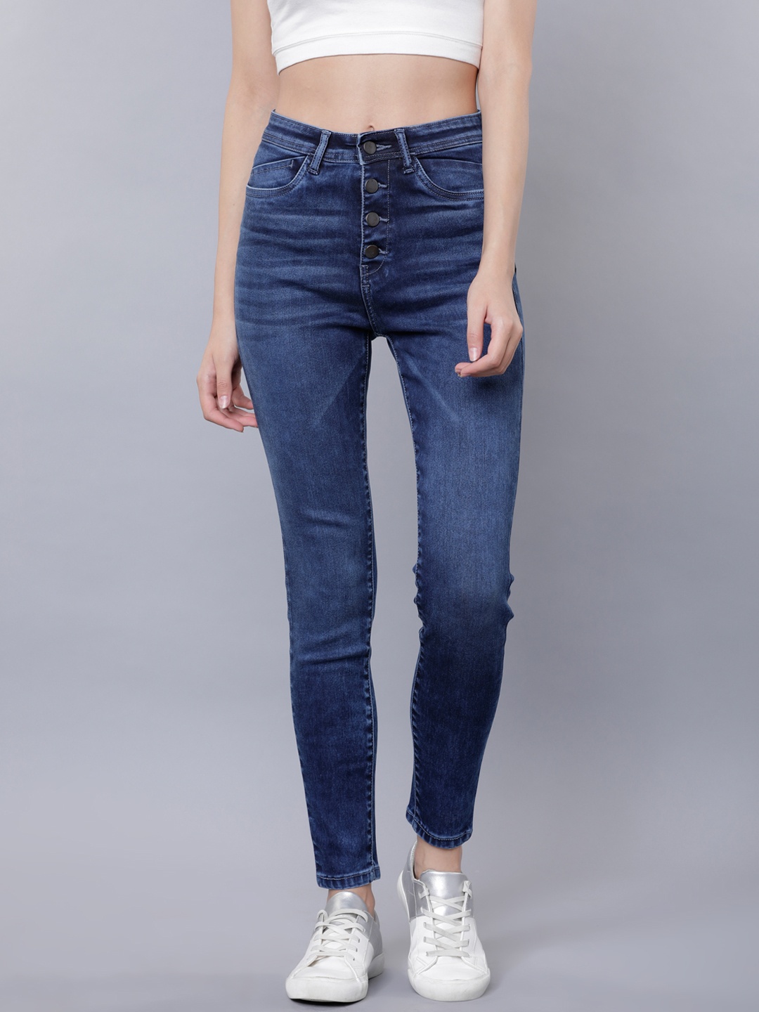 

Tokyo Talkies Women Blue Skinny Fit Mid-Rise Clean Look Stretchable Jeans