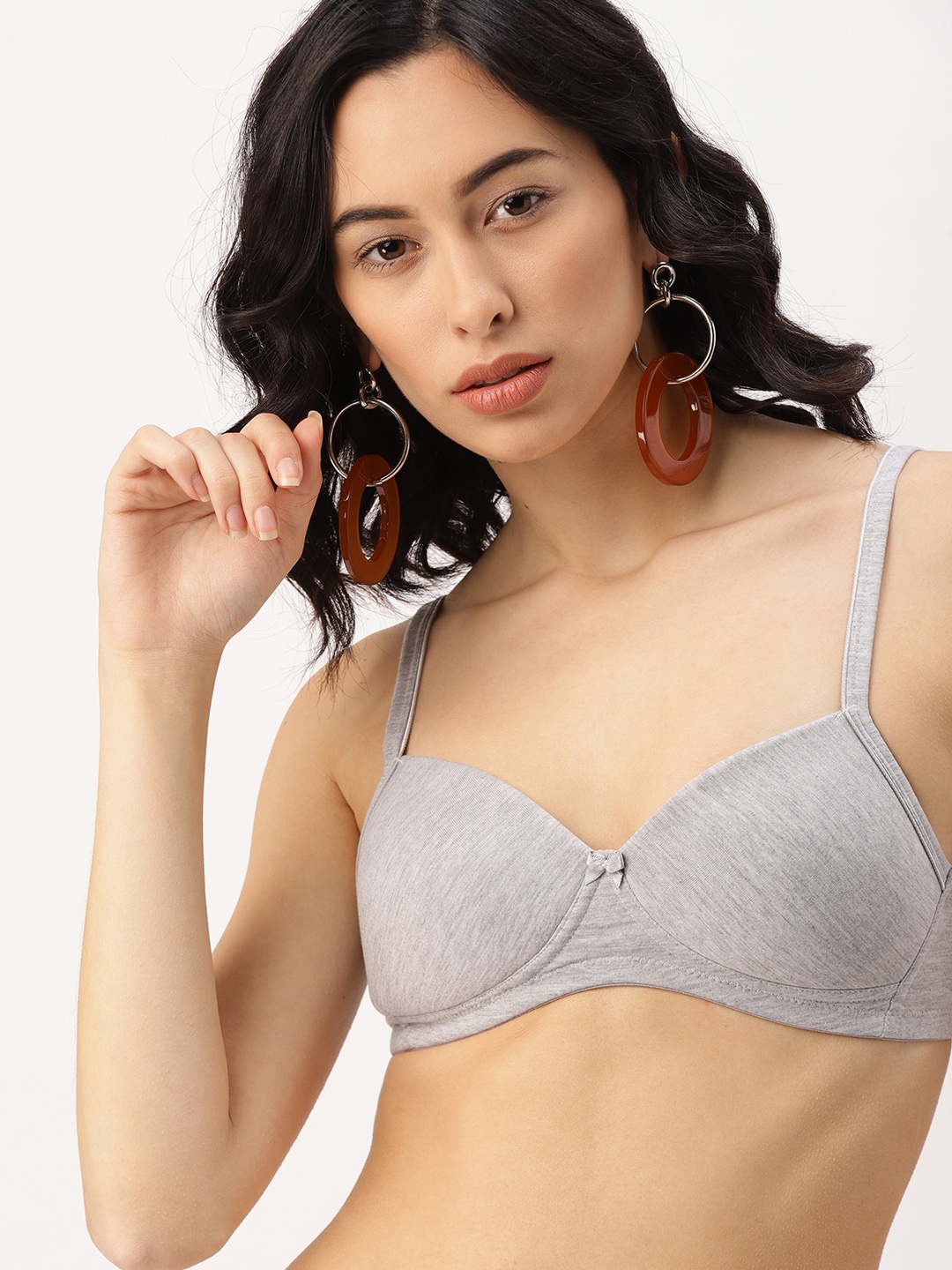 

DressBerry Grey Melange Solid Non-Wired Lightly Padded Everyday Bra DB-BCP-BRA-033B