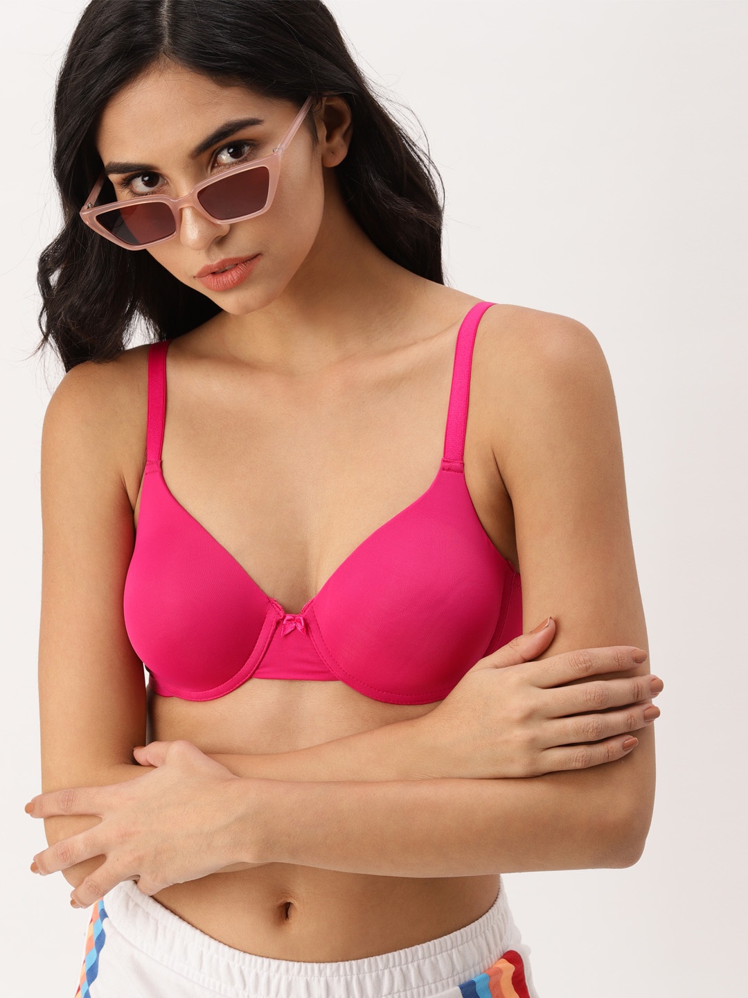 

DressBerry Pink Solid Underwired Lightly Padded Everyday Bra