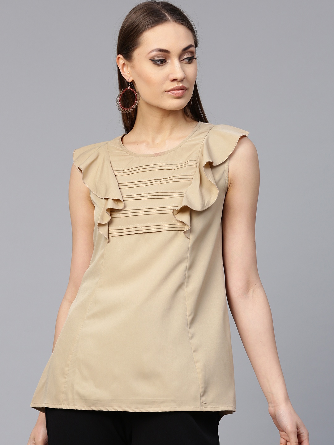 

Shree Women Beige Solid Tunic