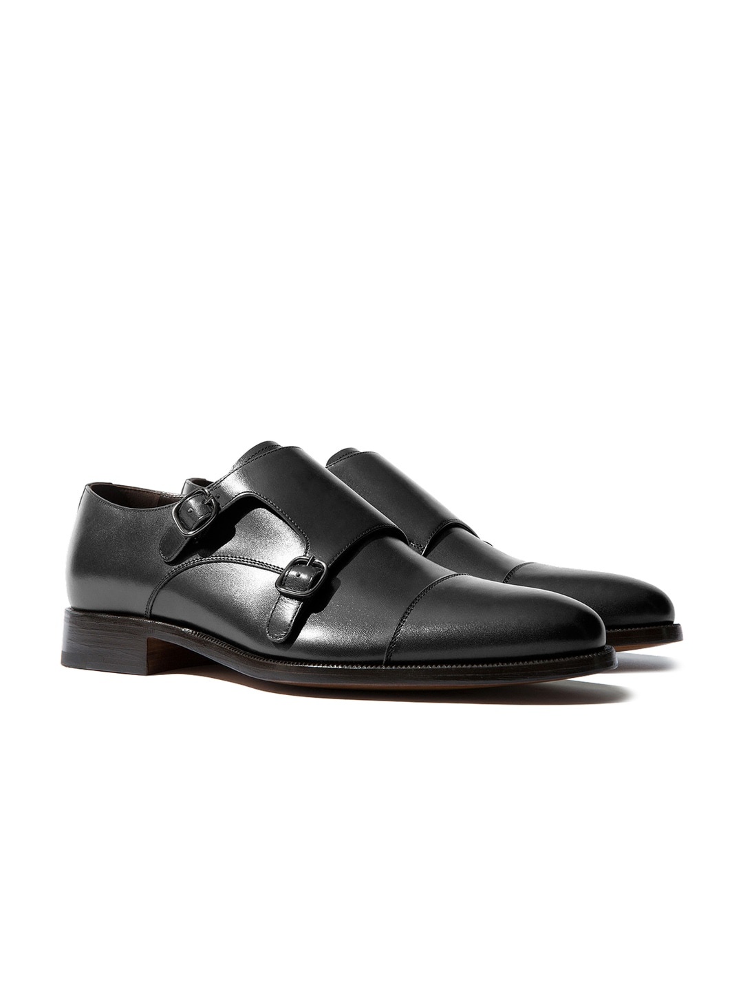 

Rapawalk Black Handcrafted Standard Width Leather Monks