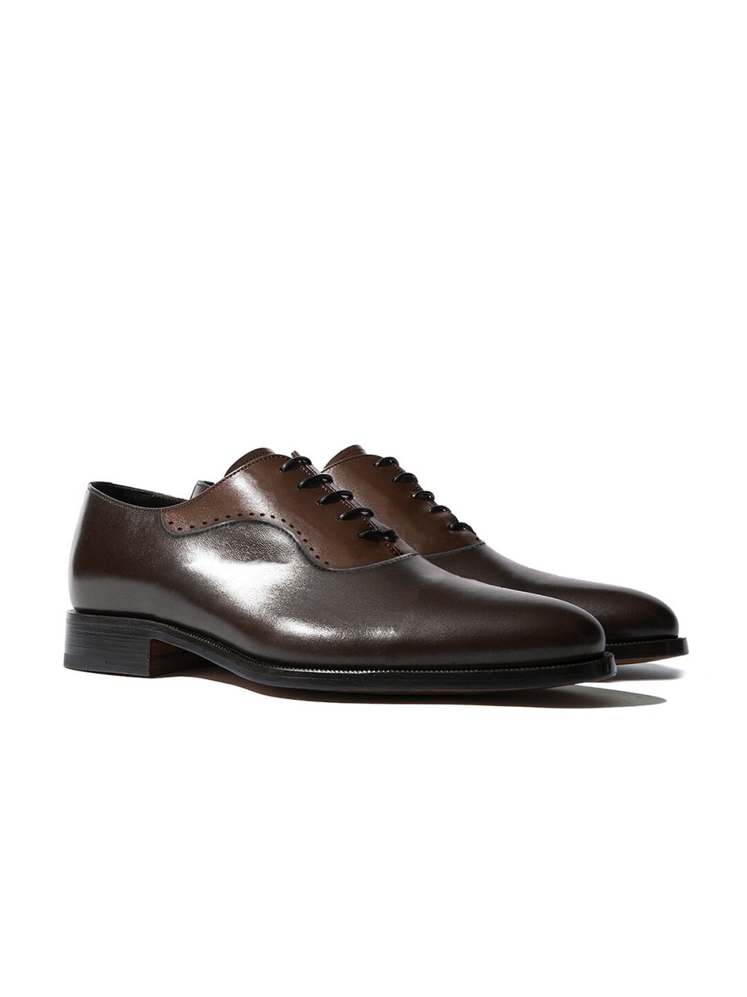 

Rapawalk Brown & Coffee Brown Handcrafted Standard Width Leather Oxfords