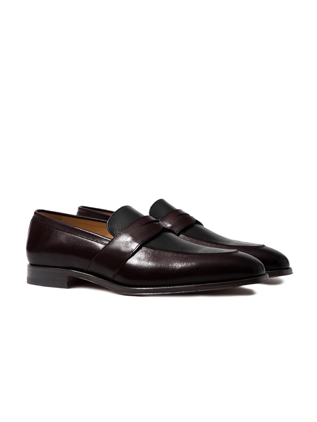 

Rapawalk Burgundy & Black Handcrafted Standard Width Leather Slip-Ons