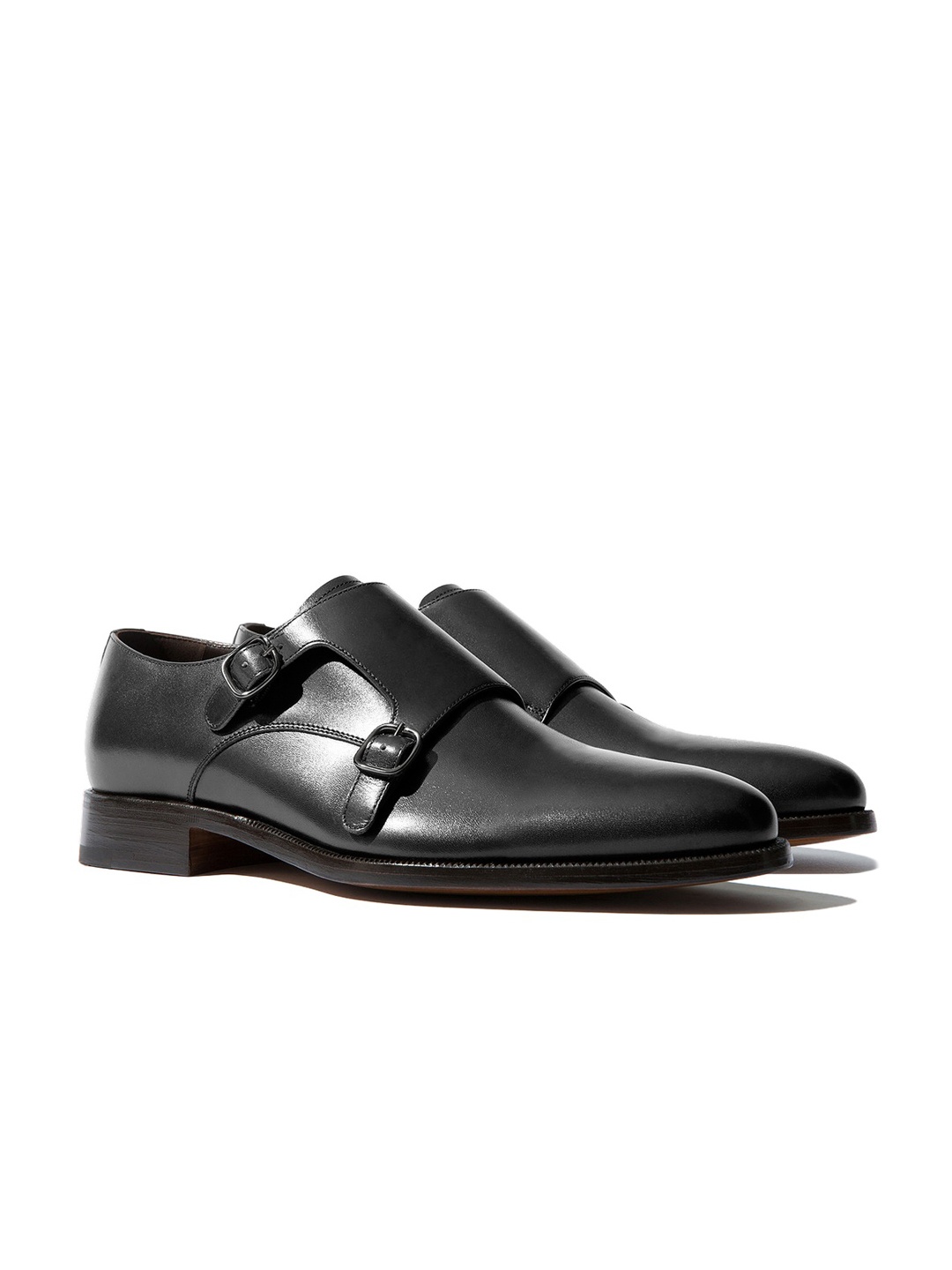 

Rapawalk Black Handcrafted Standard Width Leather Monks