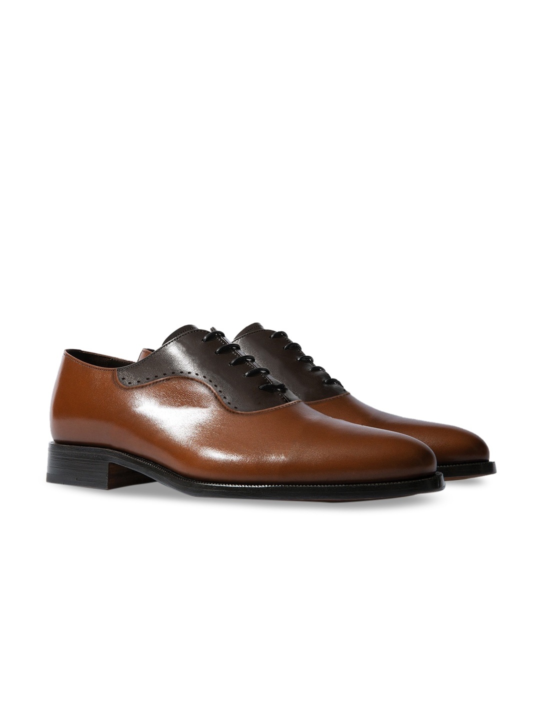 

Rapawalk Tan & Brown Handcrafted Standard Width Leather Oxfords