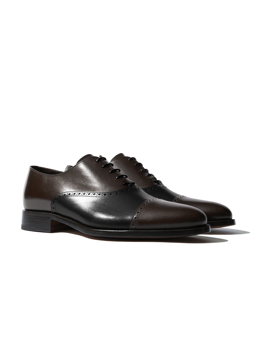 

Rapawalk Brown & Black Handcrafted Standard Width Leather Oxfords