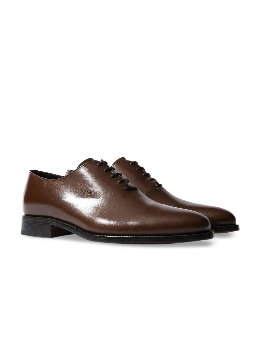 

Rapawalk Coffee Brown Handcrafted Standard Width Leather Oxfords