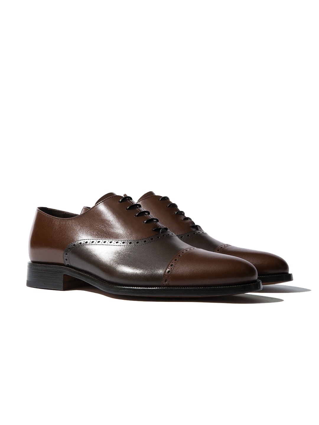 

Rapawalk Coffee Brown & Brown Handcrafted Standard Width Leather Oxfords