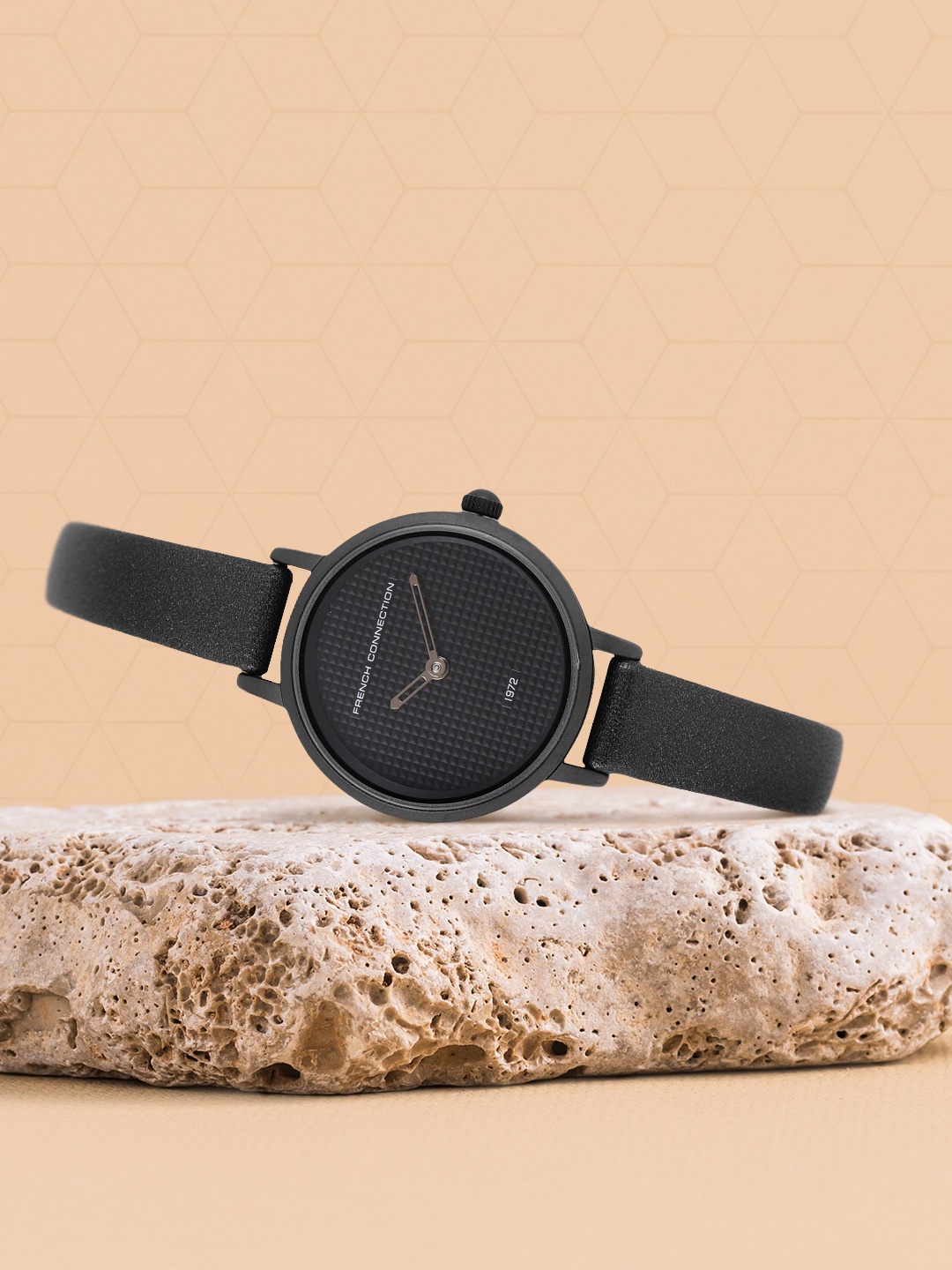 

French Connection Women Black Genuine Leather Analogue Watch FC1319B