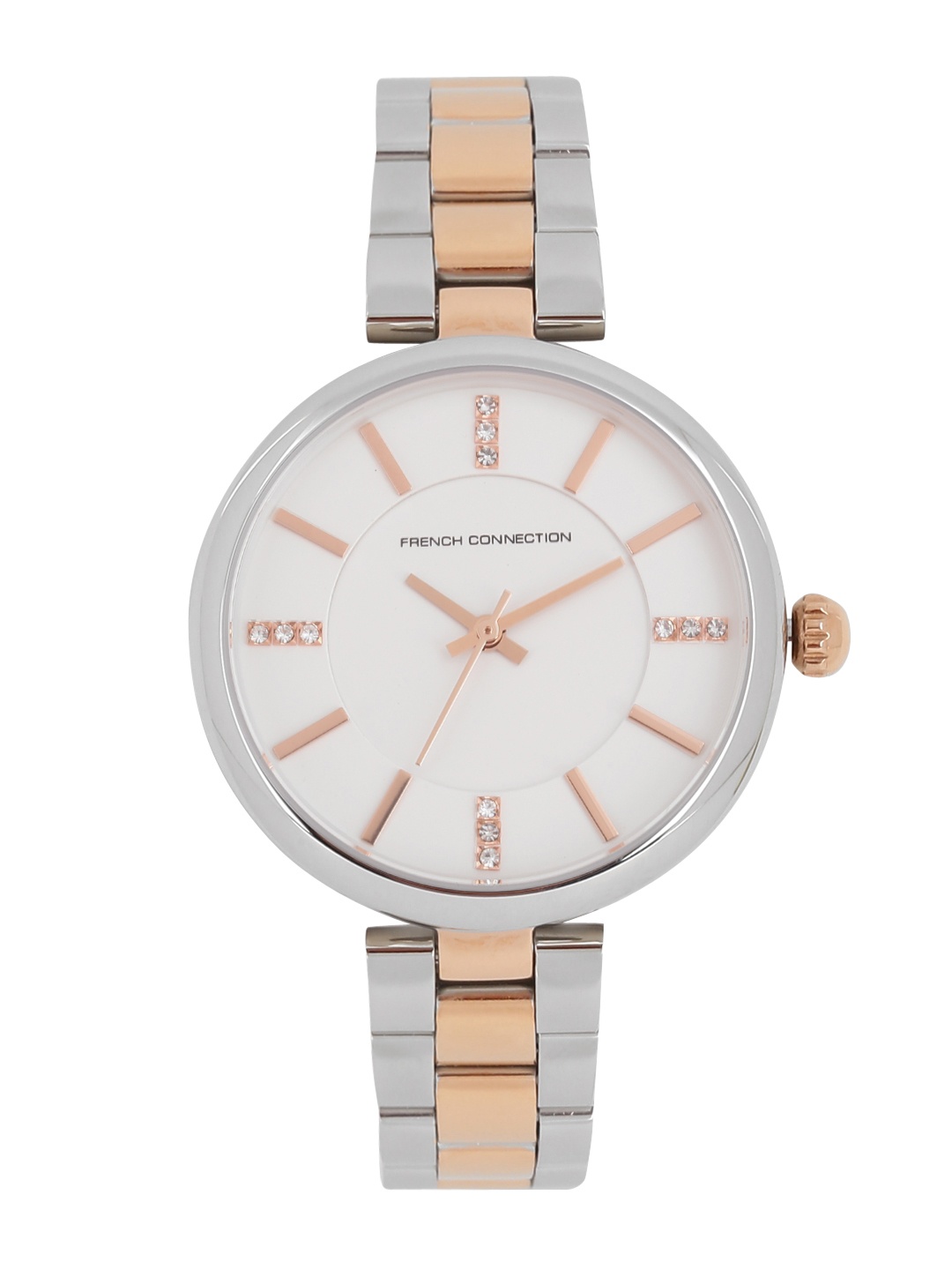 

French Connection Women White Embellished Analogue Watch FCS1017SRGM_OR1