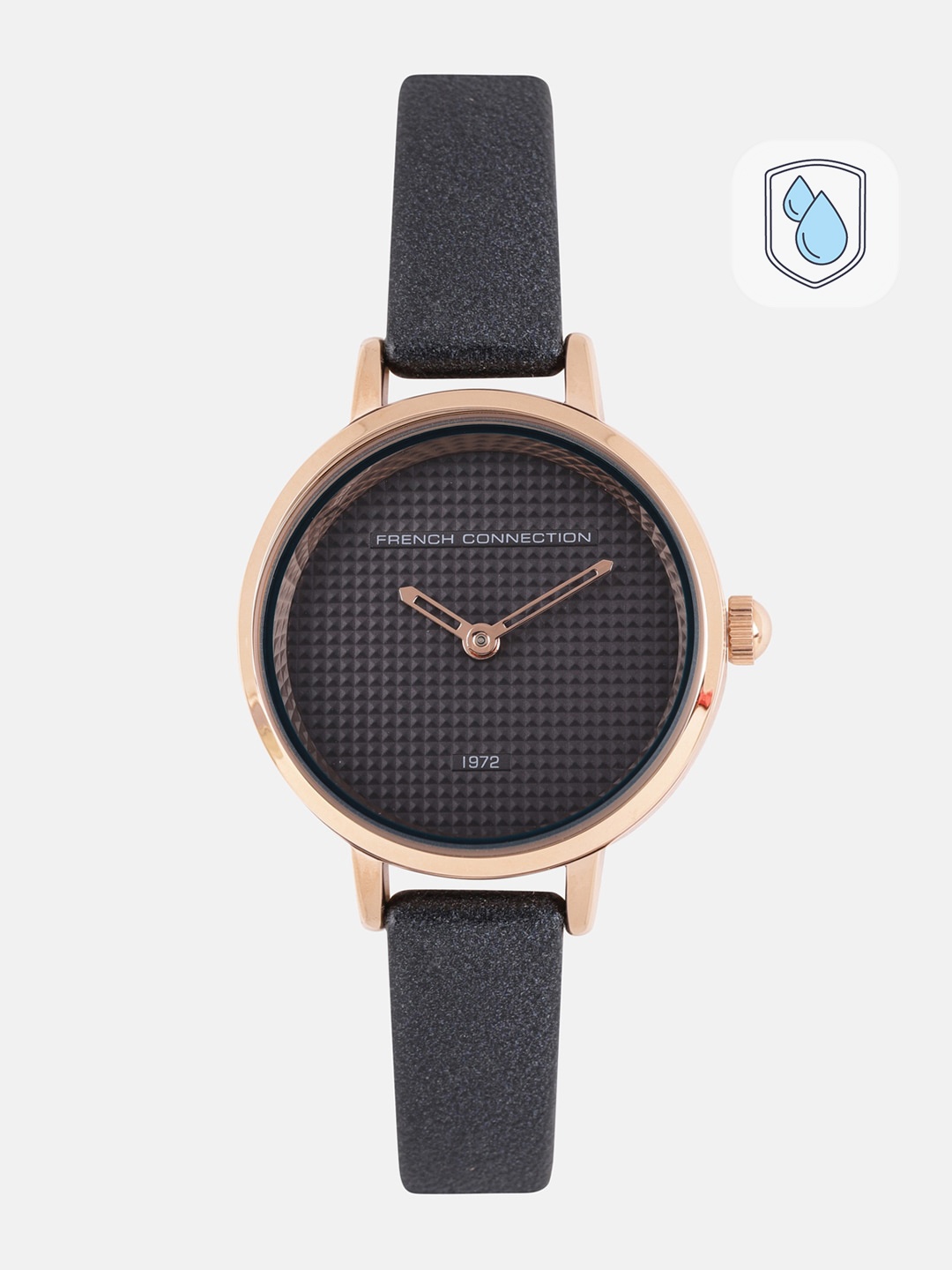 

French Connection Women Black Genuine Leather Analogue Watch FC1319U