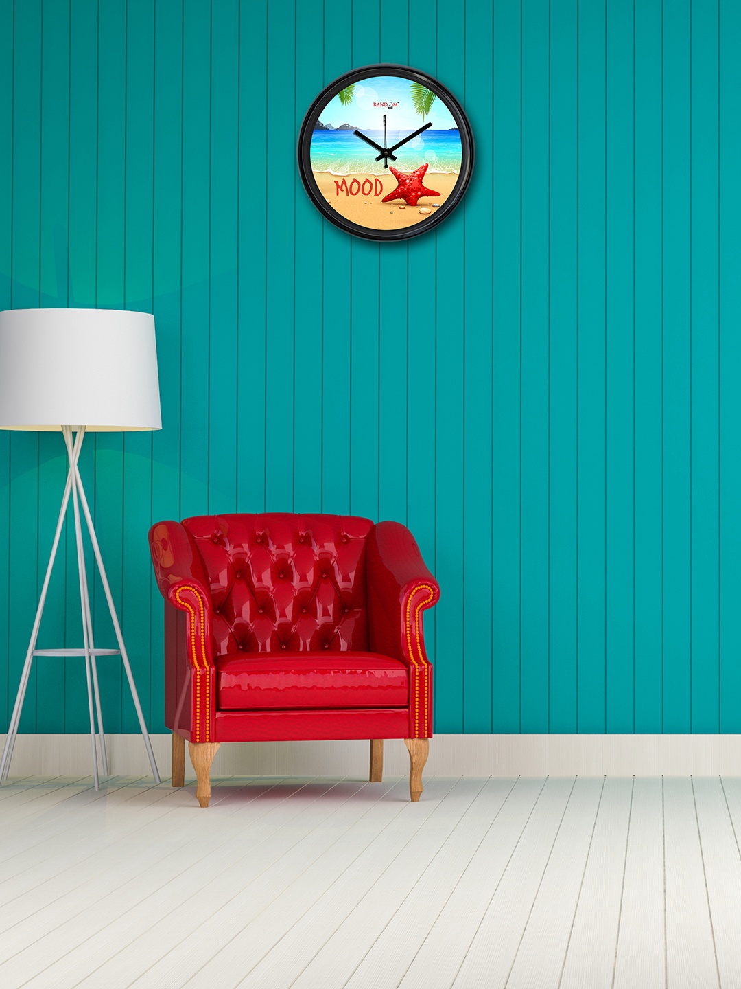 

RANDOM Multicoloured Round Solid Analogue Wall Clock, Multi