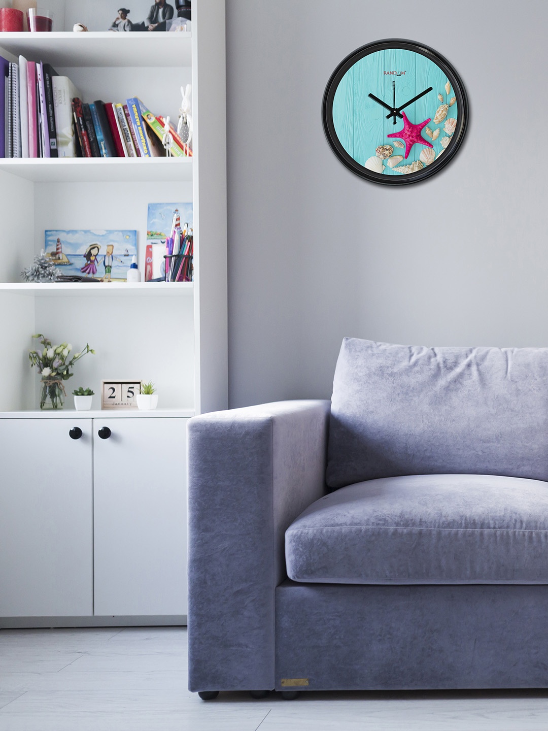 

RANDOM Sea Green Round Printed Analogue Wall Clock