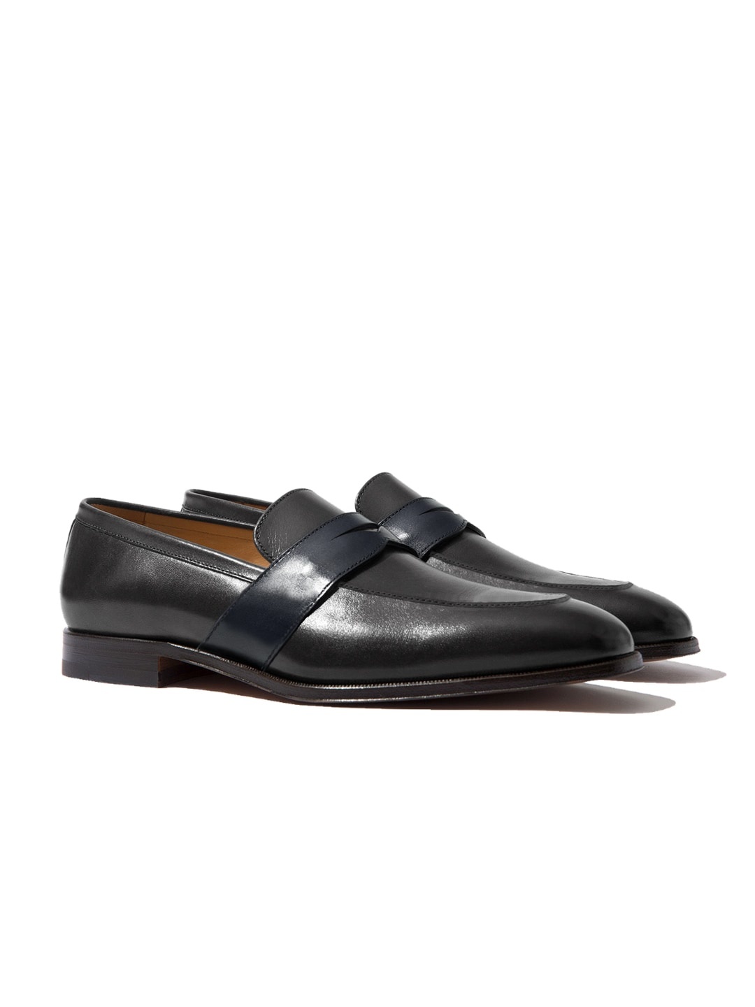 

Rapawalk Grey & Blue Handcrafted Standard Width Leather Slipons
