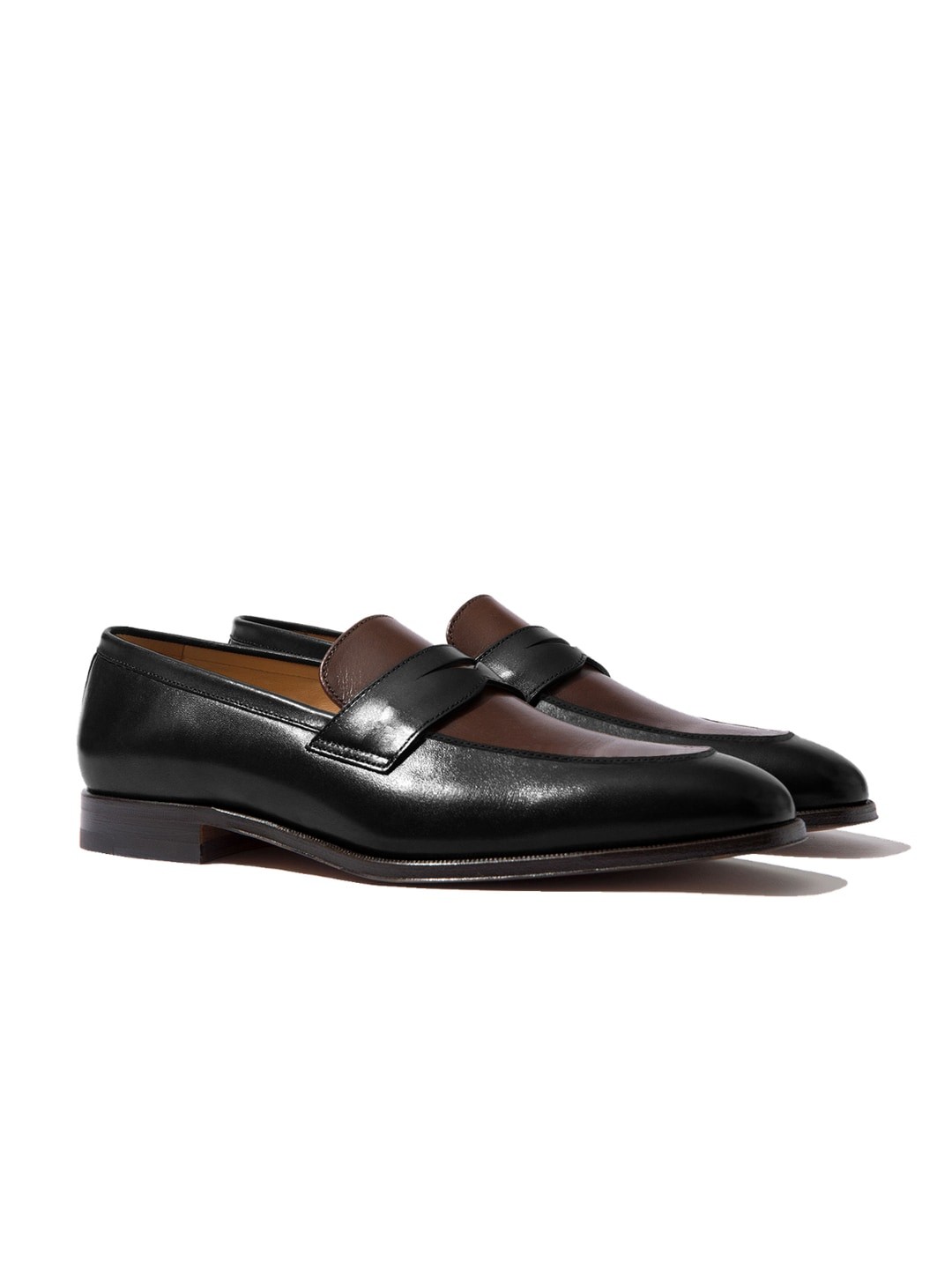 

Rapawalk Black & Coffee Brown Handcrafted Standard Width Leather Slipons