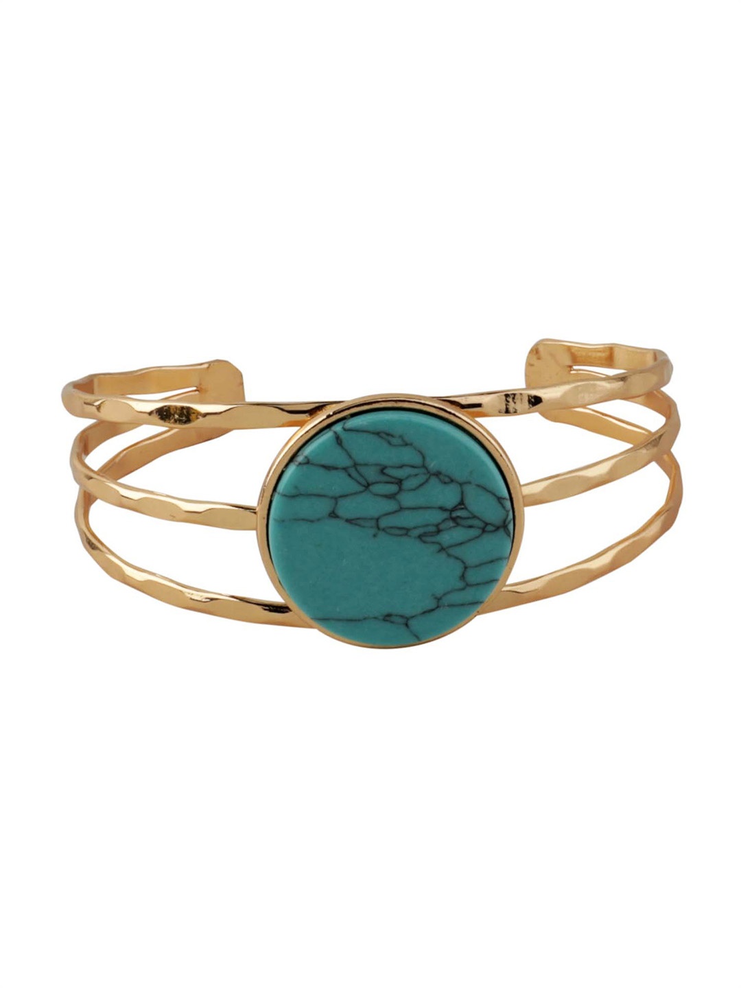 

Kazo Turquoise Blue Gold-Plated Alloy Cuff Bracelet