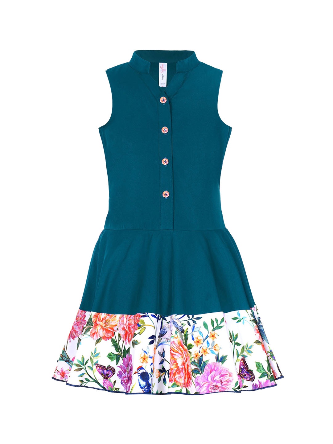 

naughty ninos Girls Teal Printed Shirt Dress