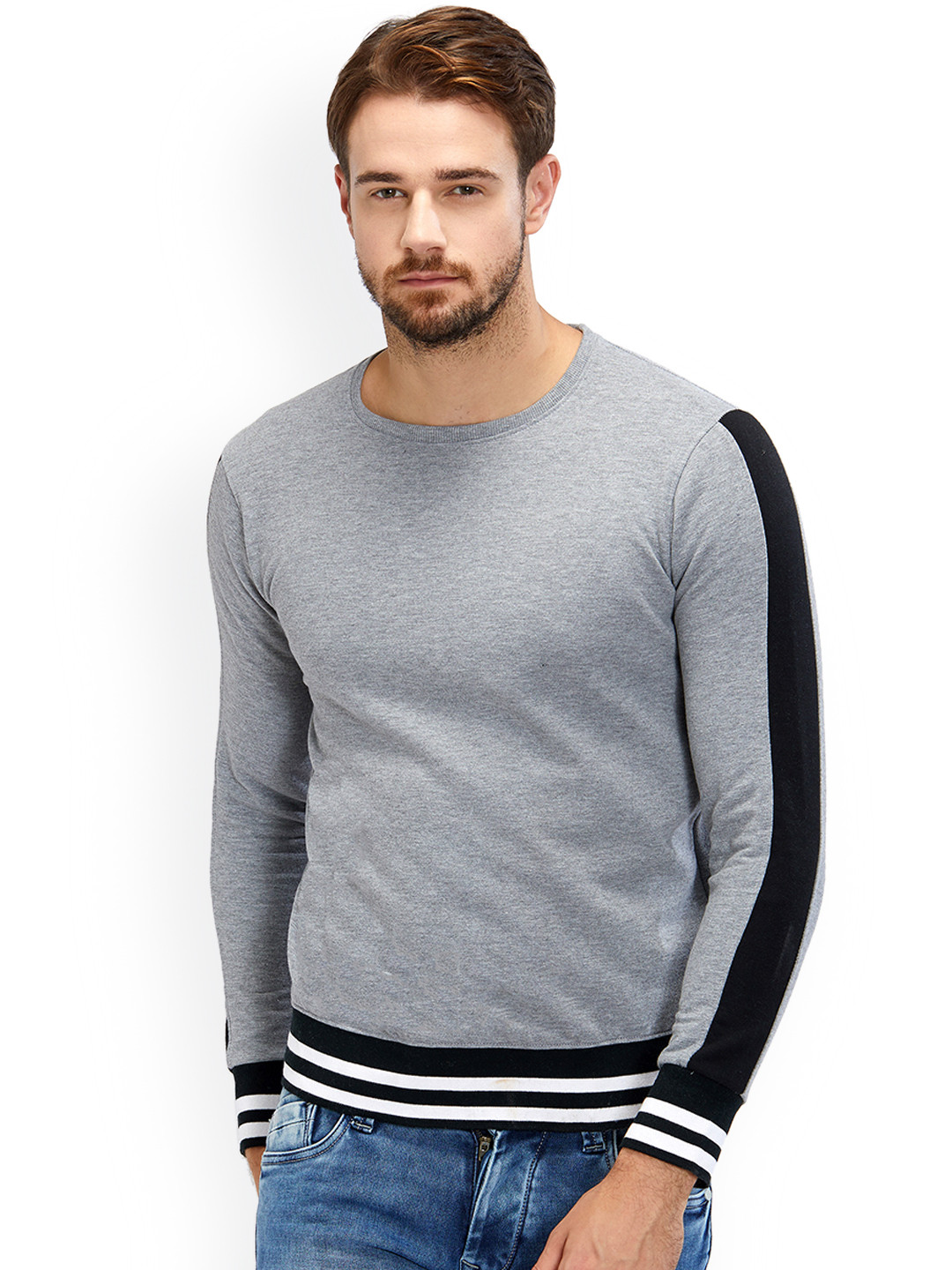 

Maniac Men Grey & Black Striped Sweatshirt