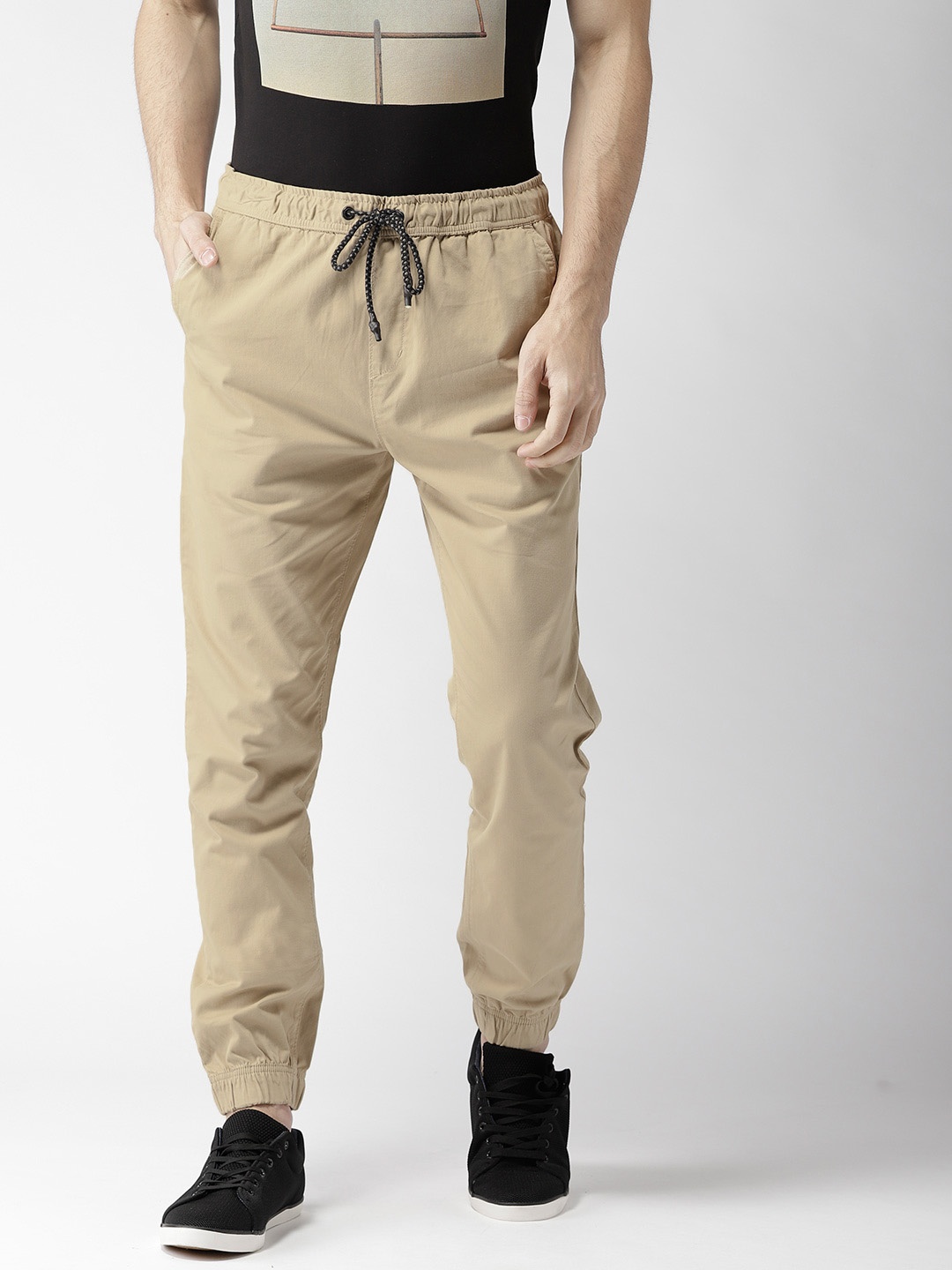

Aeropostale Men Khaki Regular Fit Solid Joggers