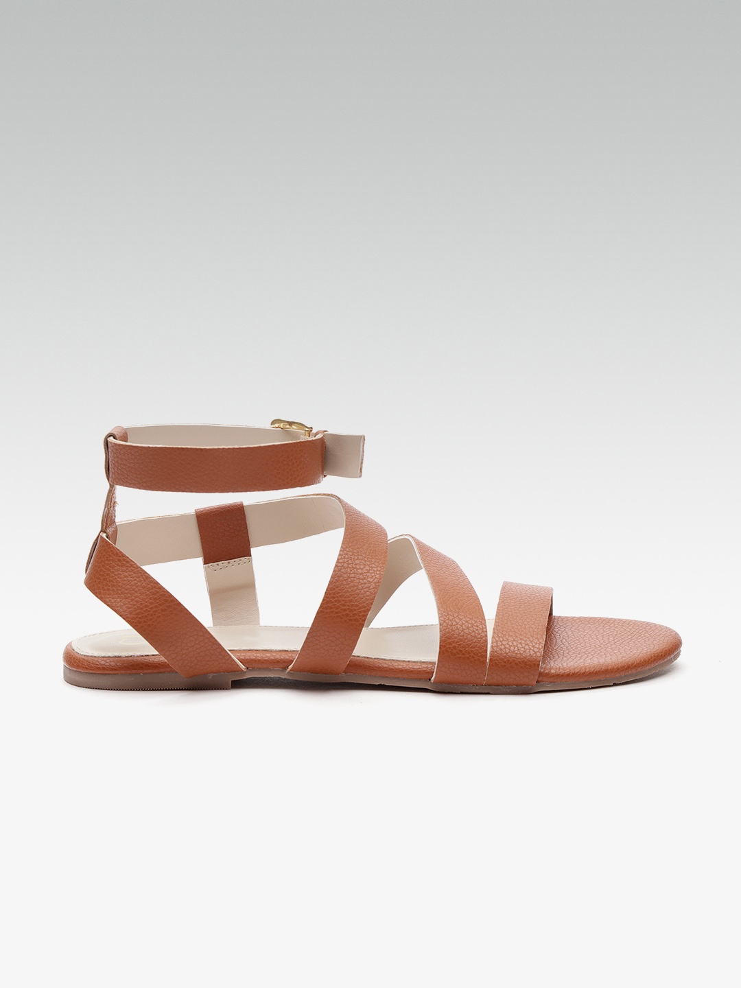 

Carlton London Women Brown Leather Mid-Top Open Toe Flats
