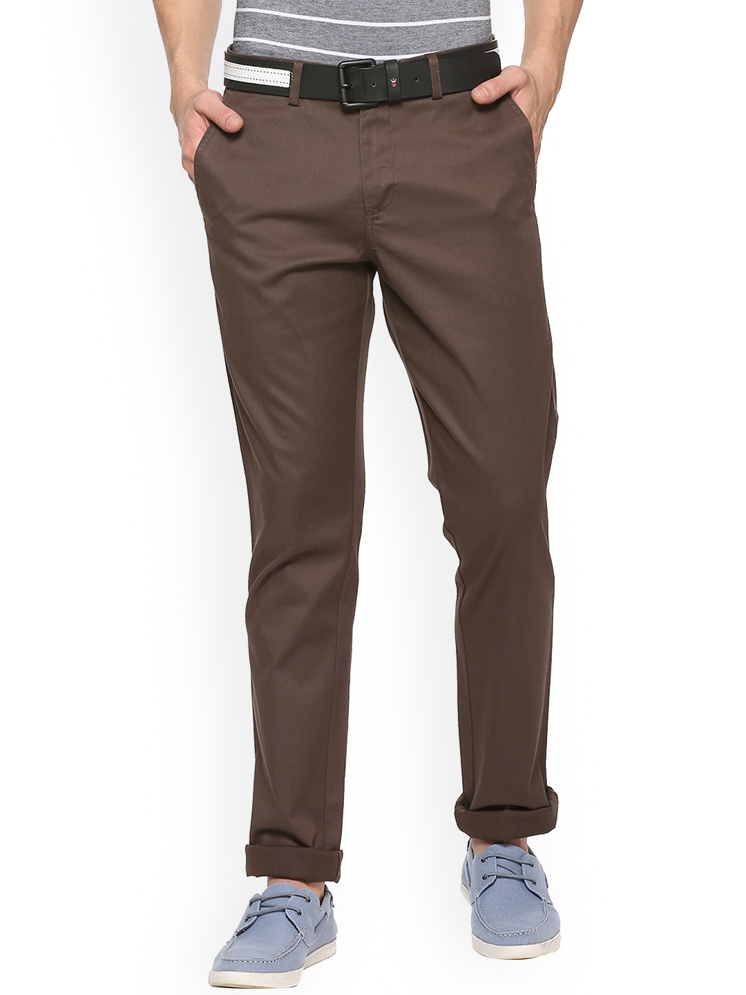 

Allen Solly Men Brown Regular Fit Solid Chinos