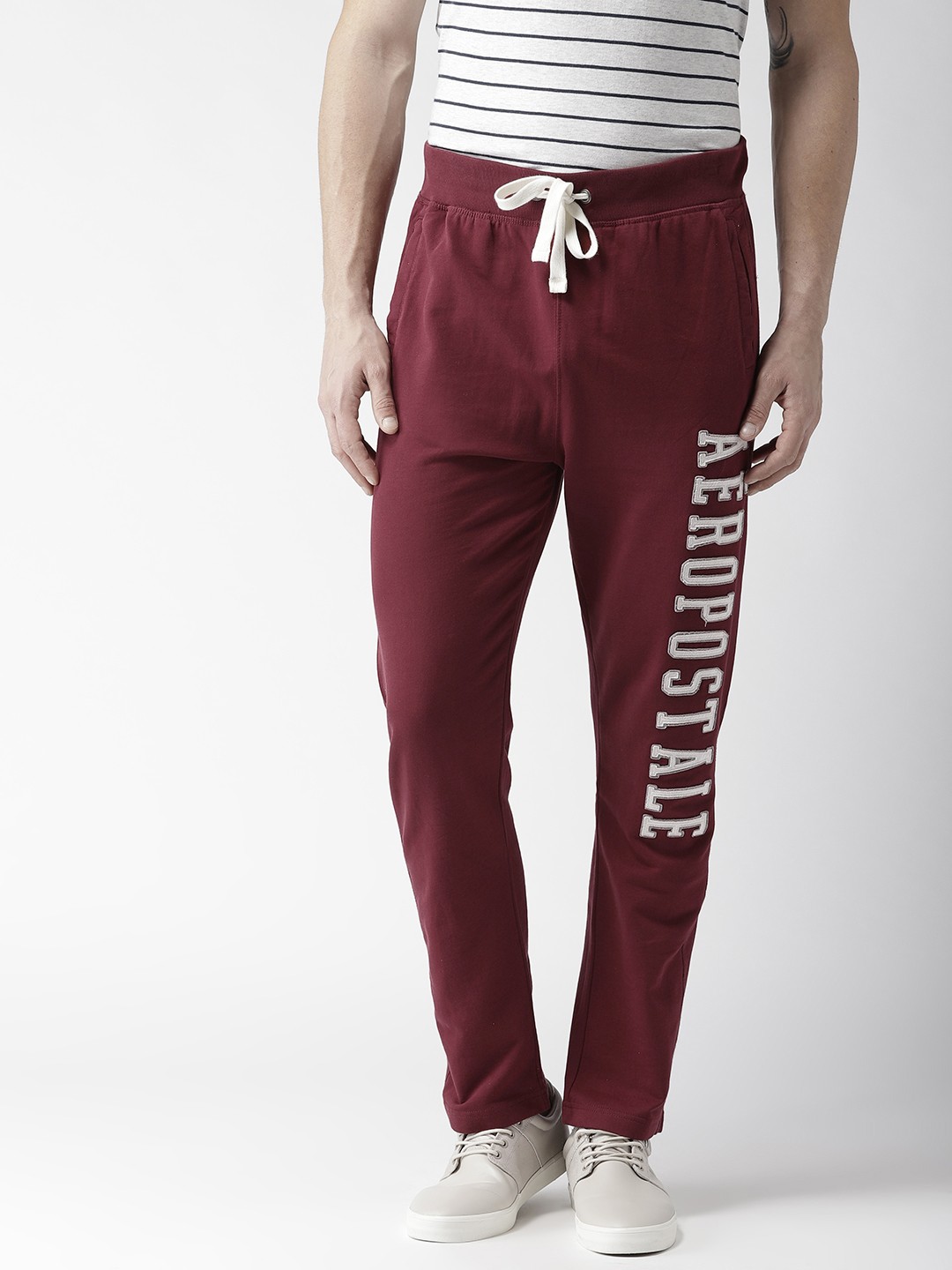 

Aeropostale Men Maroon Solid Track Pants