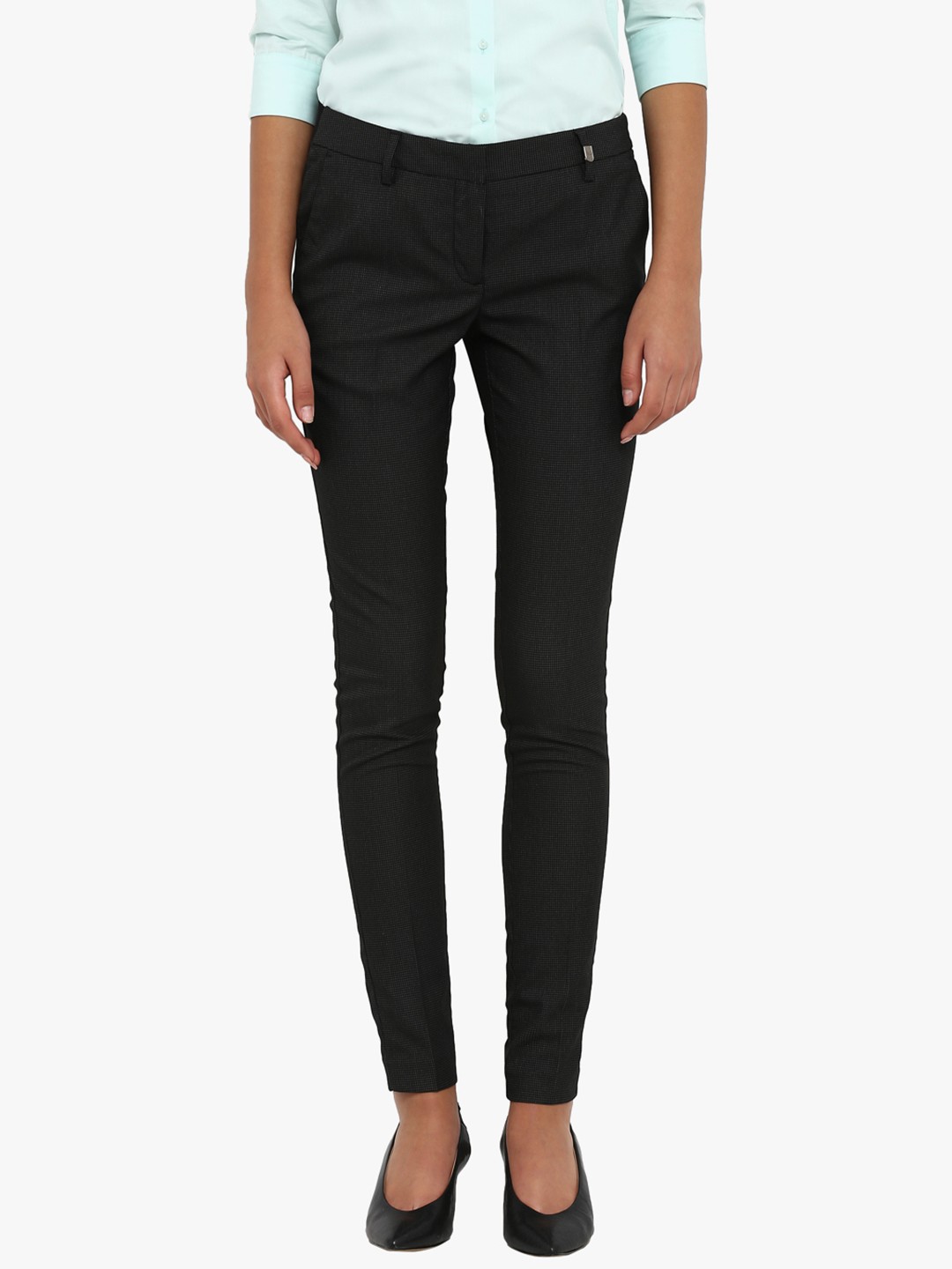 

Park Avenue Women Grey Tapered Fit Solid Chinos