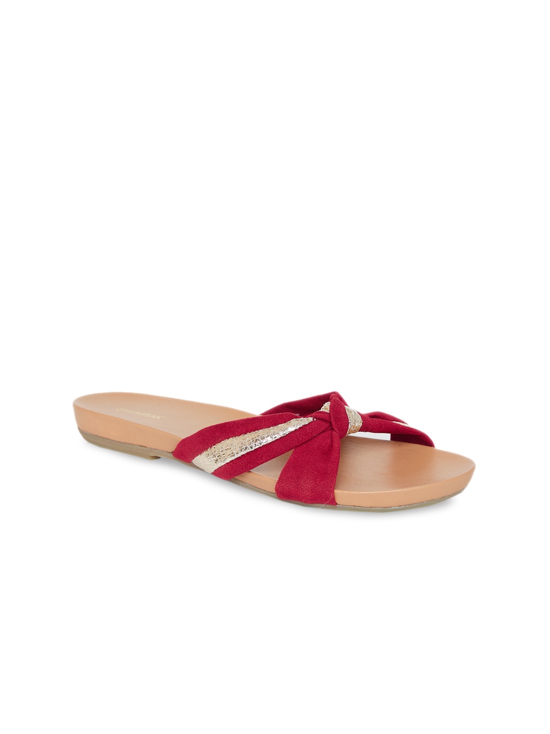 

Chumbak Women Maroon Solid Open Toe Flats