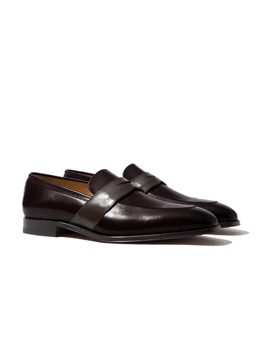 

Rapawalk Burgundy & Brown Handcrafted Standard Width Leather Slipons