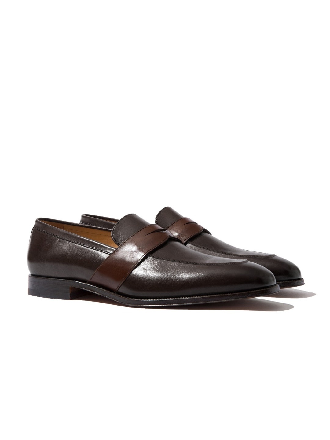 

Rapawalk Brown & Coffee Brown Handcrafted Standard Width Leather Slipons