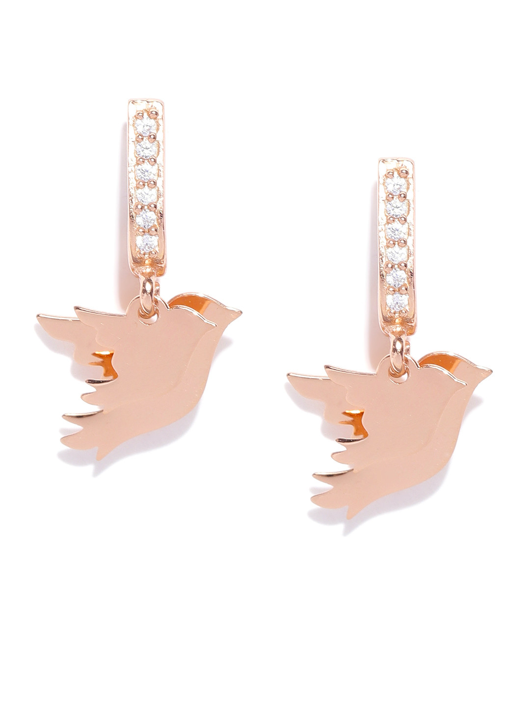 

Carlton London Rose Gold-Plated 925 Sterling Silver Contemporary Drop Earrings